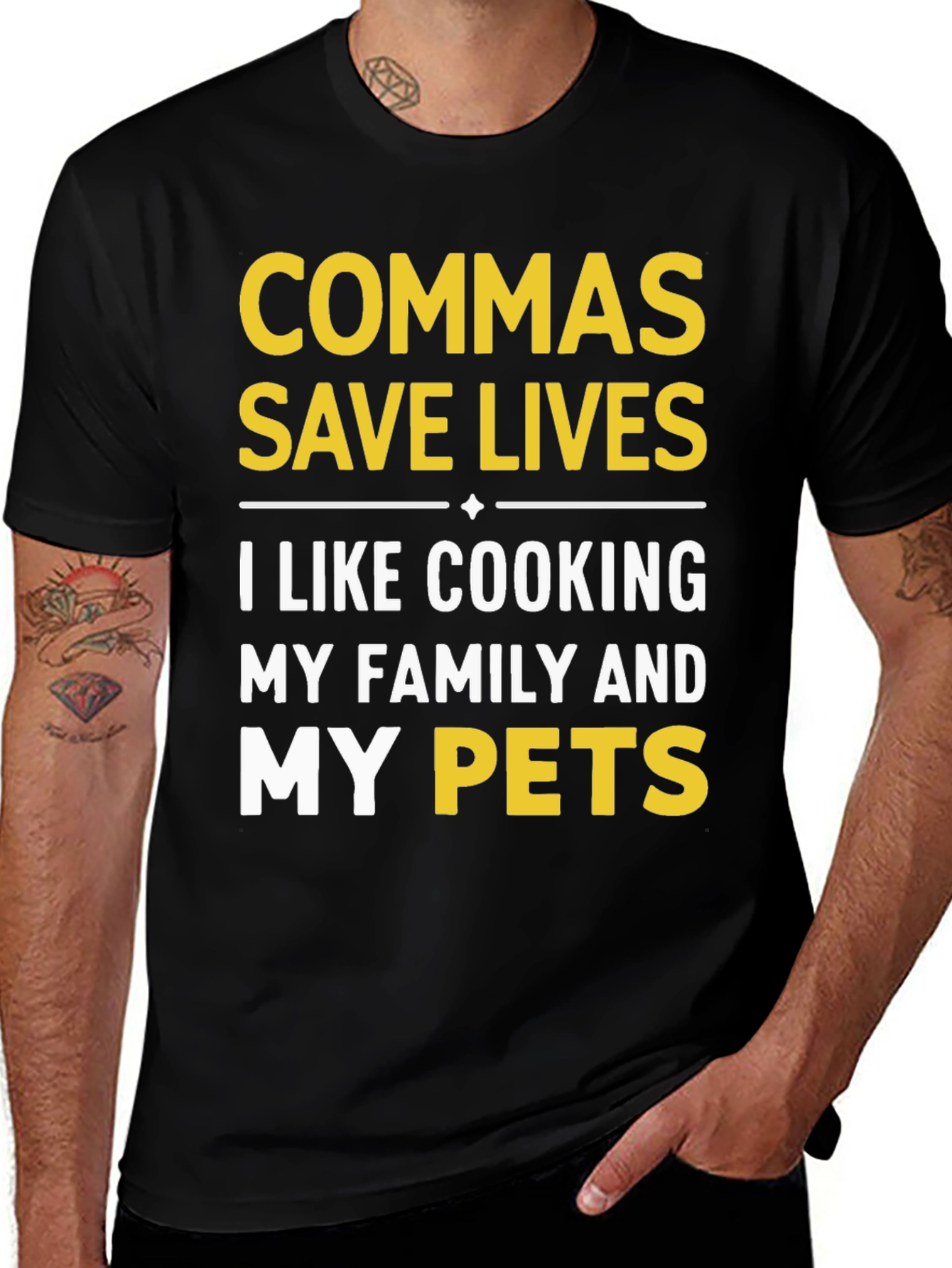 Variant 10 of Commas Save Lives T-Shirt - Funny Grammar Tee