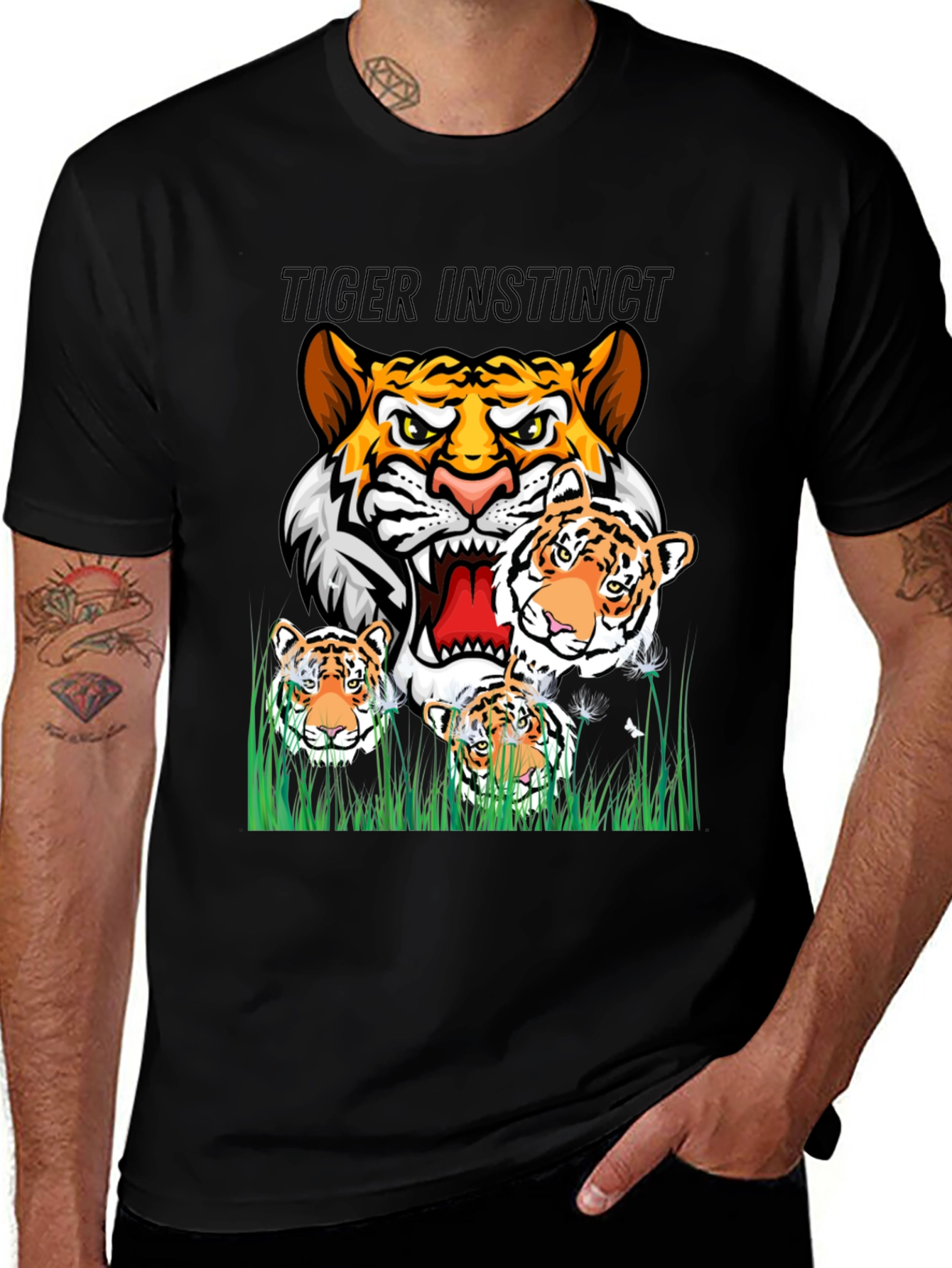 Variant 27 of Tiger Instinct Black Graphic T-Shirt