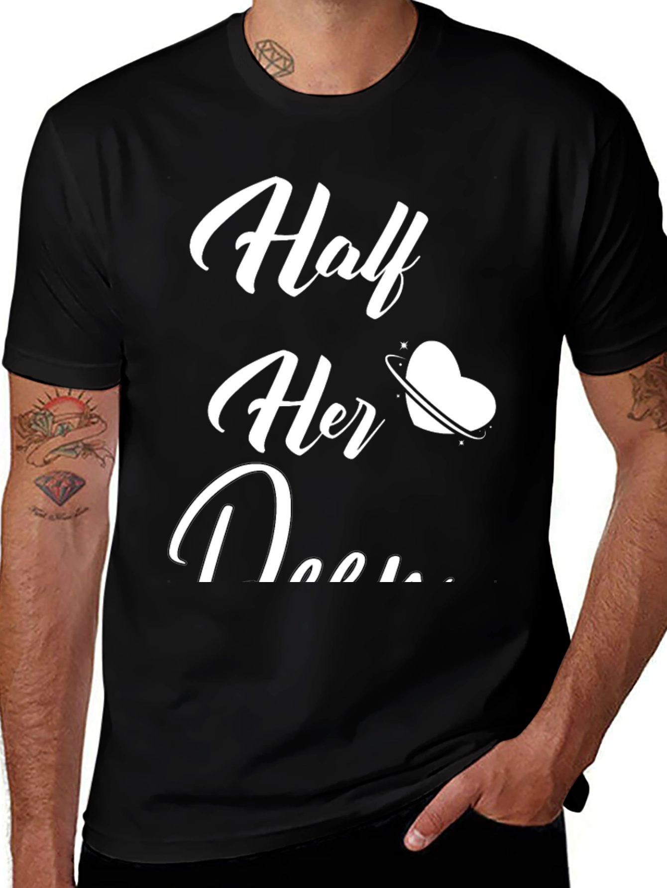 Variant 18 of Half Her Heart T-Shirt - Romantic Couple Matching Tee