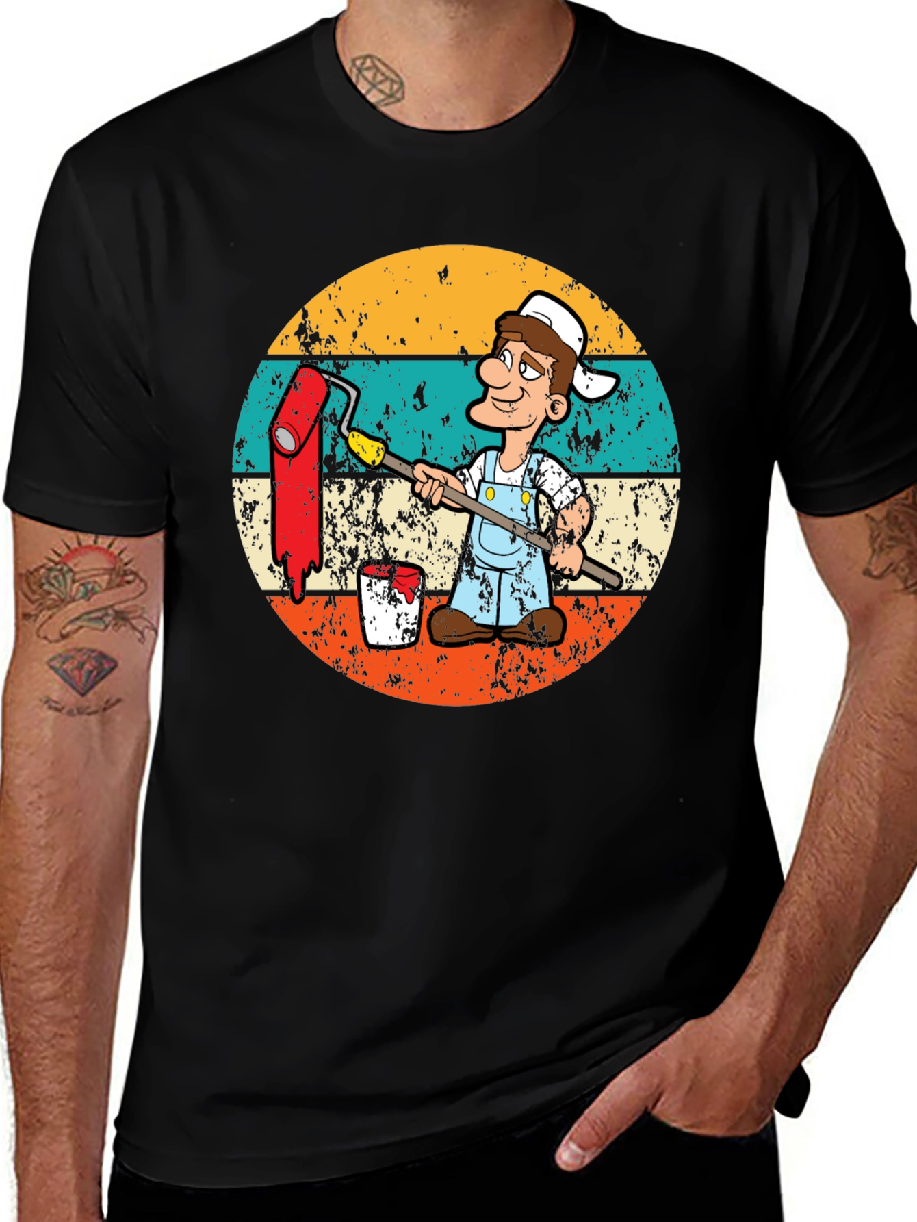 Variant 19 of Painter Cartoon Retro T-Shirt