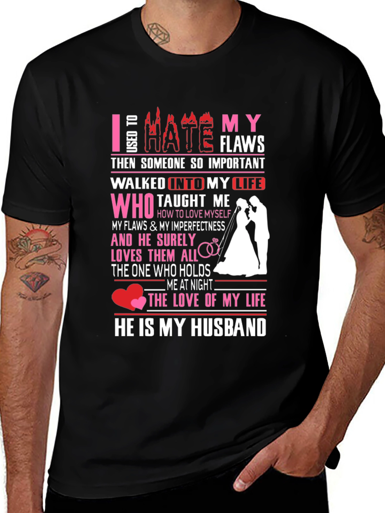 Variant 17 of I Used To Hate My Flaws Husband T-Shirt