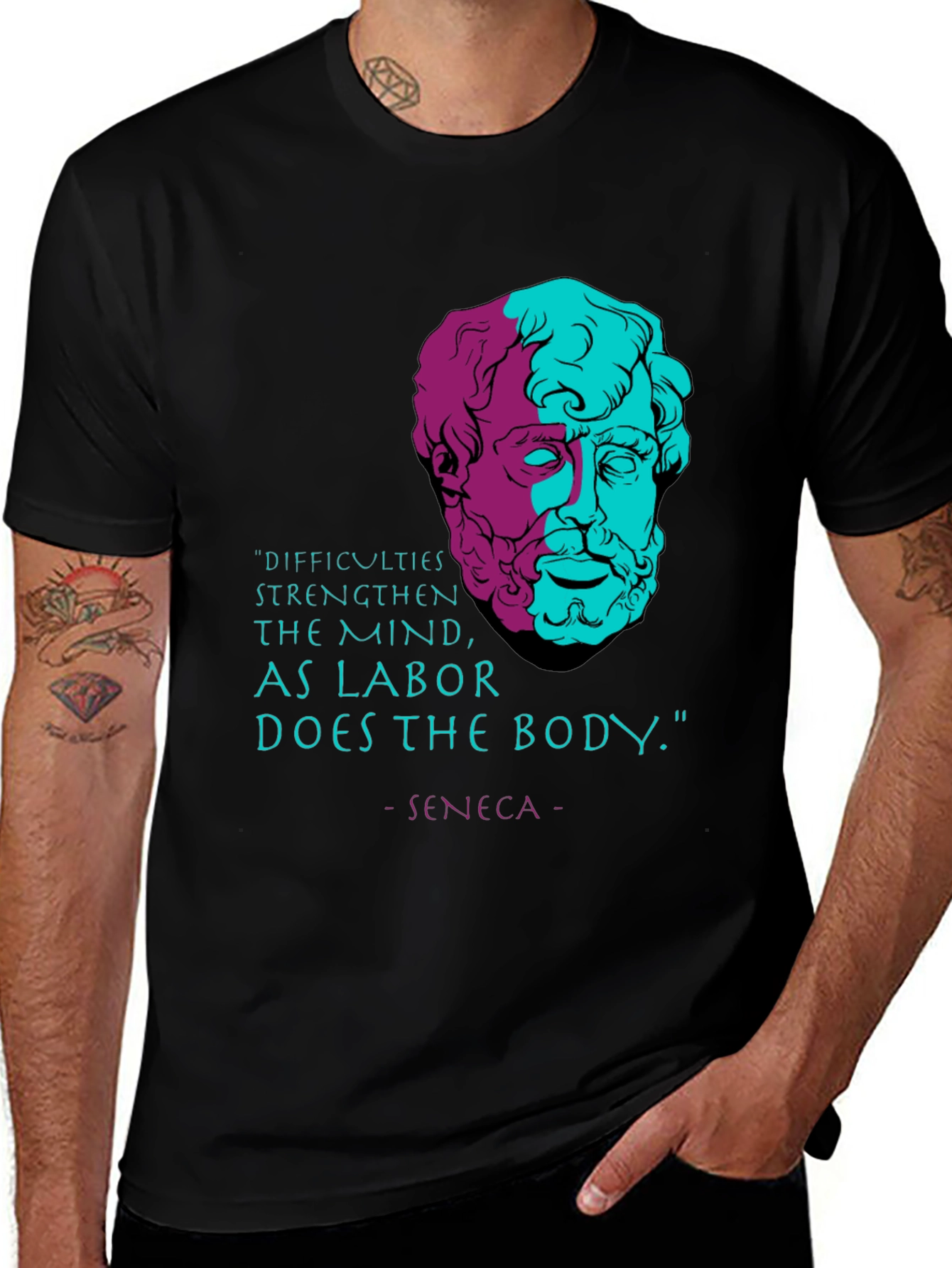 Stoic Philosophy T-Shirt - Seneca Quote Tee