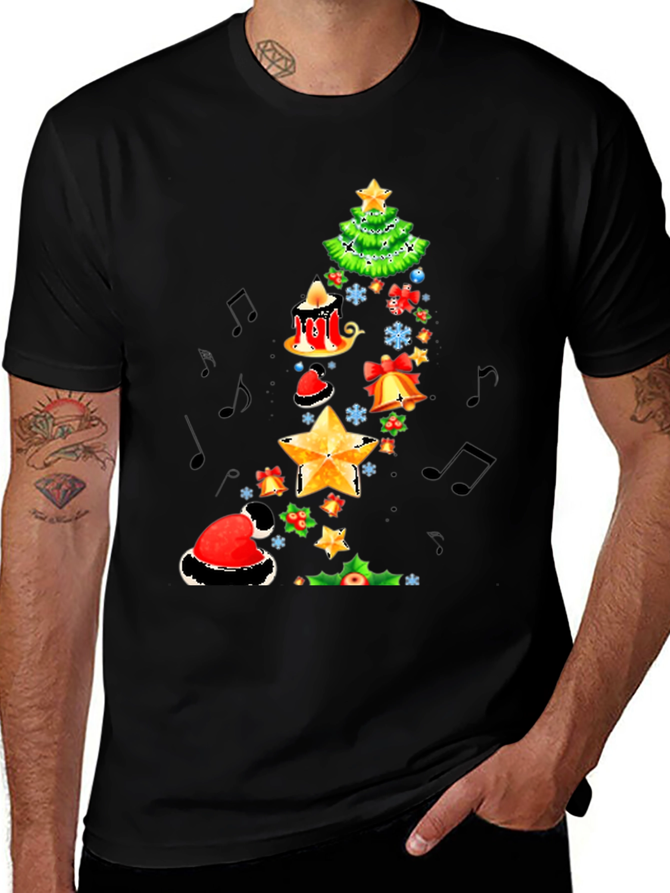 Festive Christmas Tree Music T-Shirt