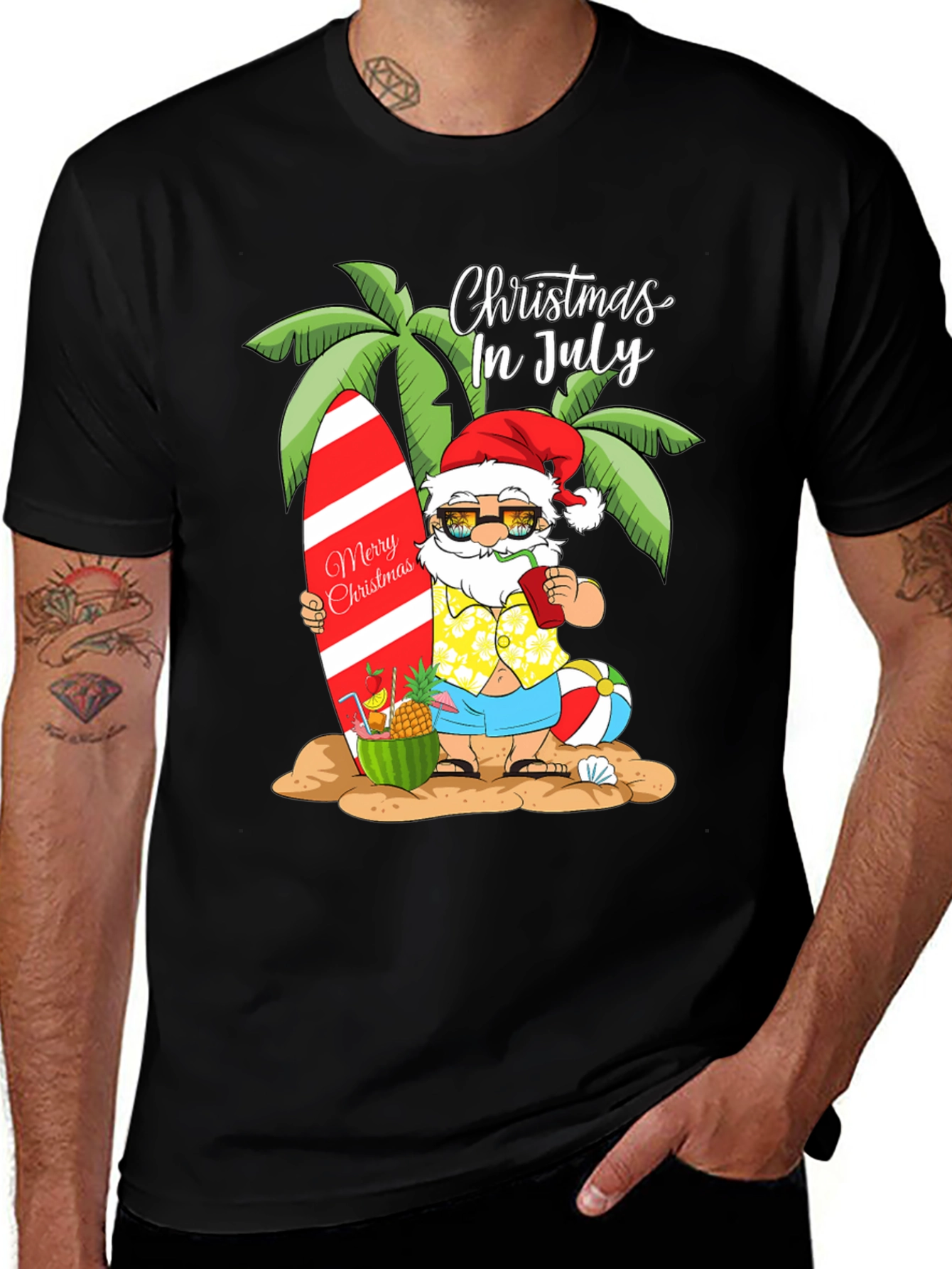 Christmas in July Santa Graphic Tee