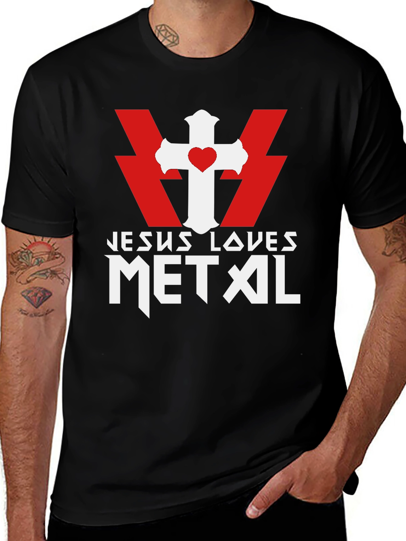 Jesus Loves Metal Graphic T-Shirt - Bold Christian Apparel