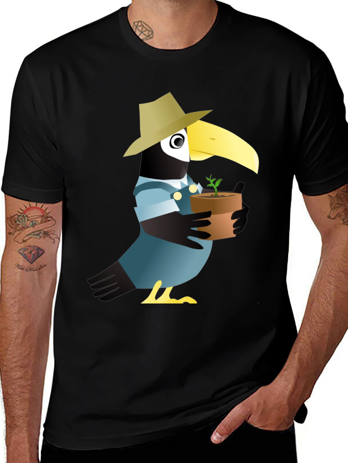 Variant 9 of Crow Gardener Graphic Tee - Black Cotton Blend