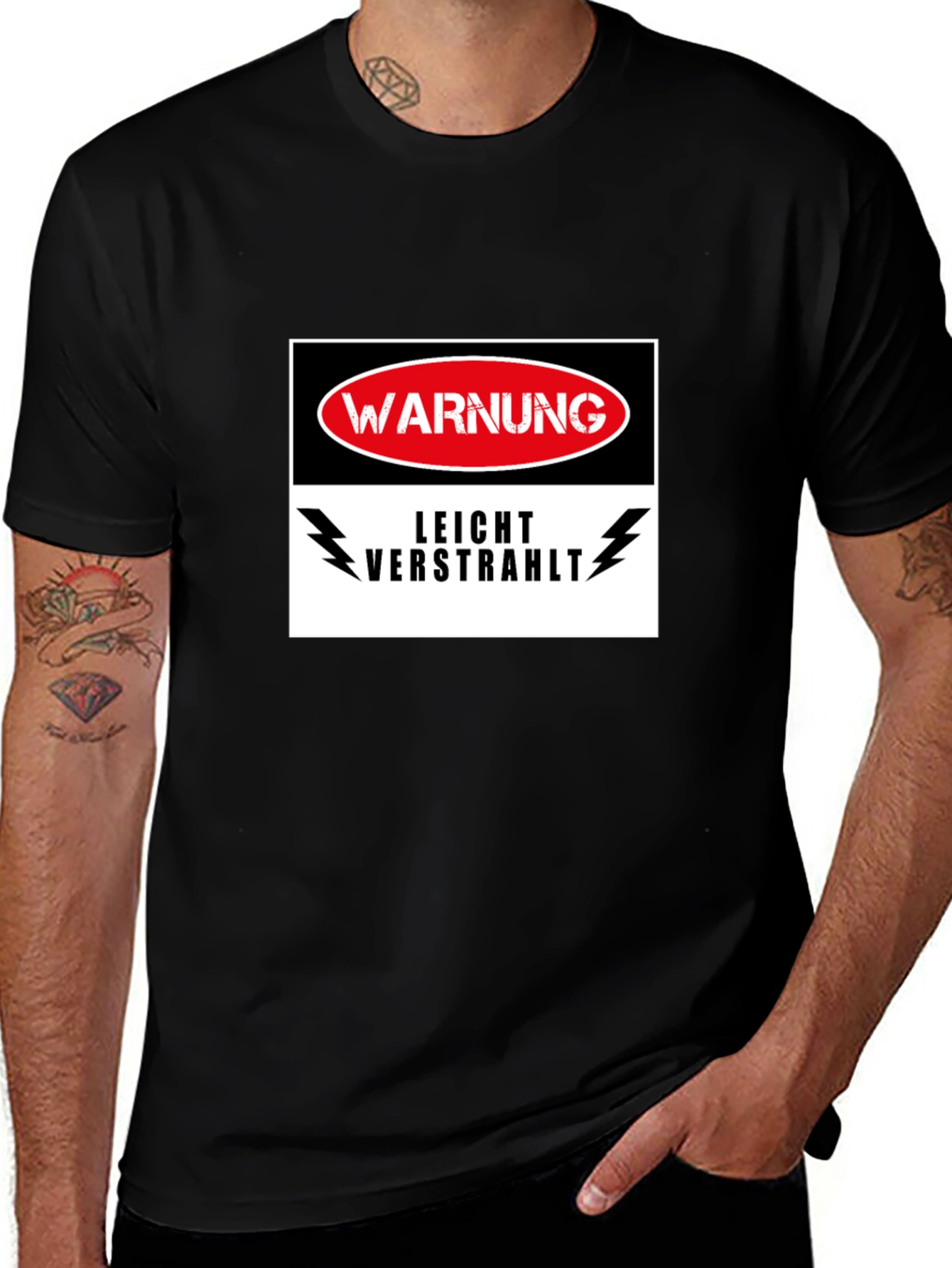 Variant 17 of Warning Slightly Irradiated Black T-Shirt