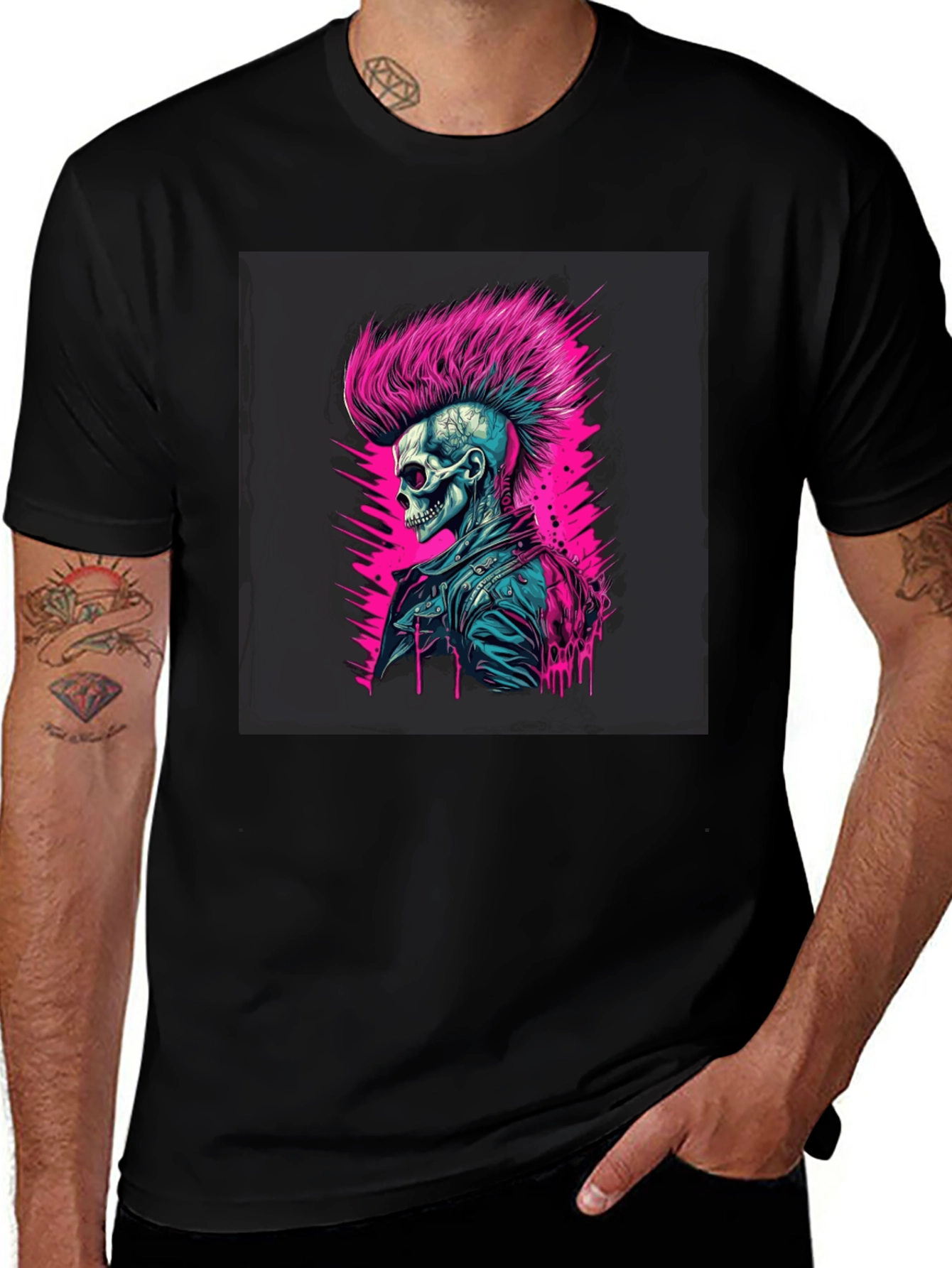 Variant 20 of Punk Skull Graphic T-Shirt - Edgy Style