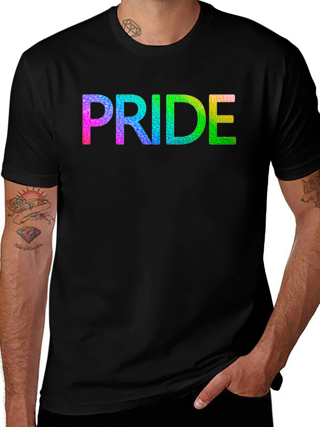 Variant 7 of Rainbow Pride Graphic Black T-Shirt