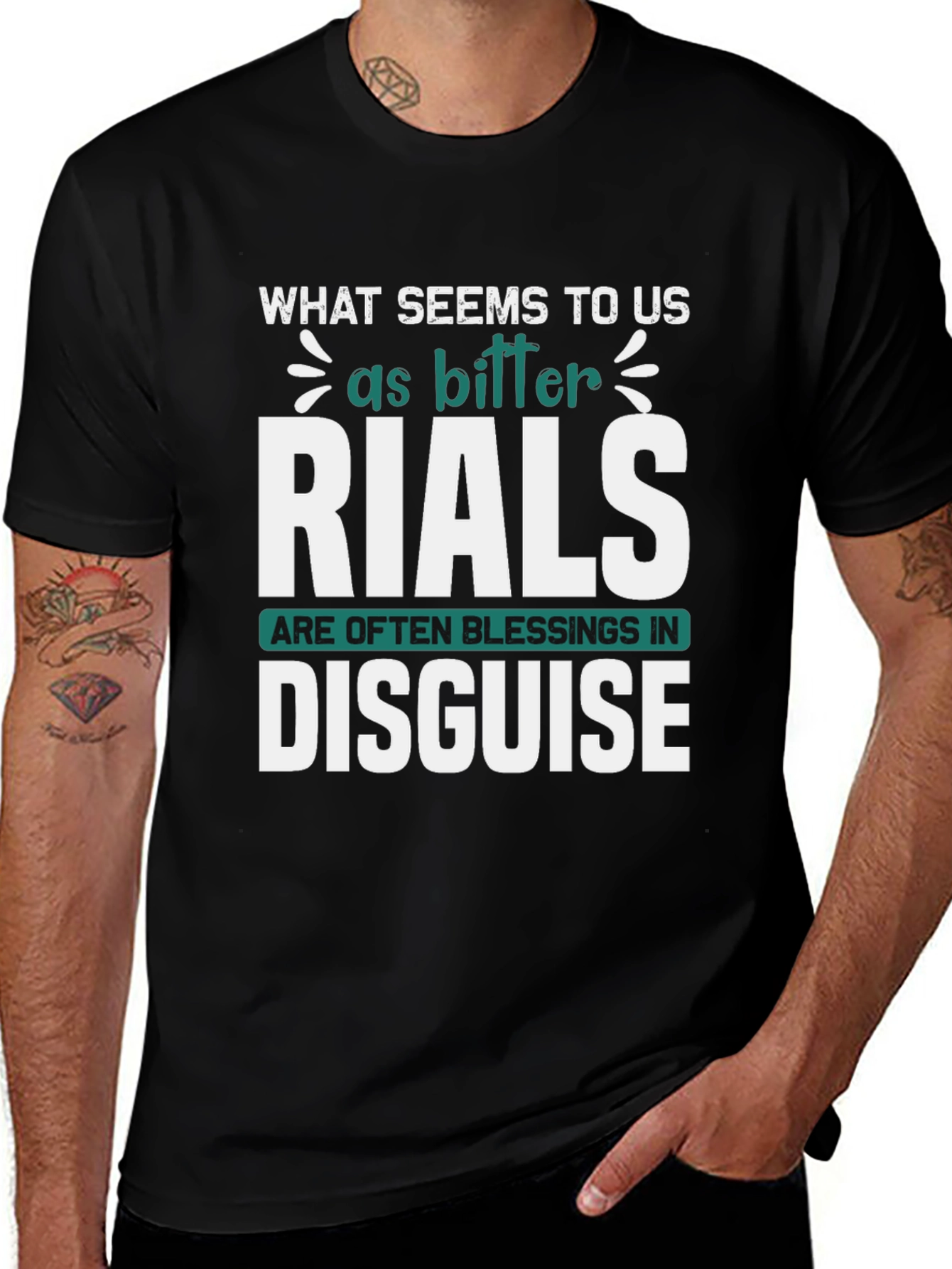 Variant 5 of Trials Are Blessings T-Shirt - Inspirational Tee