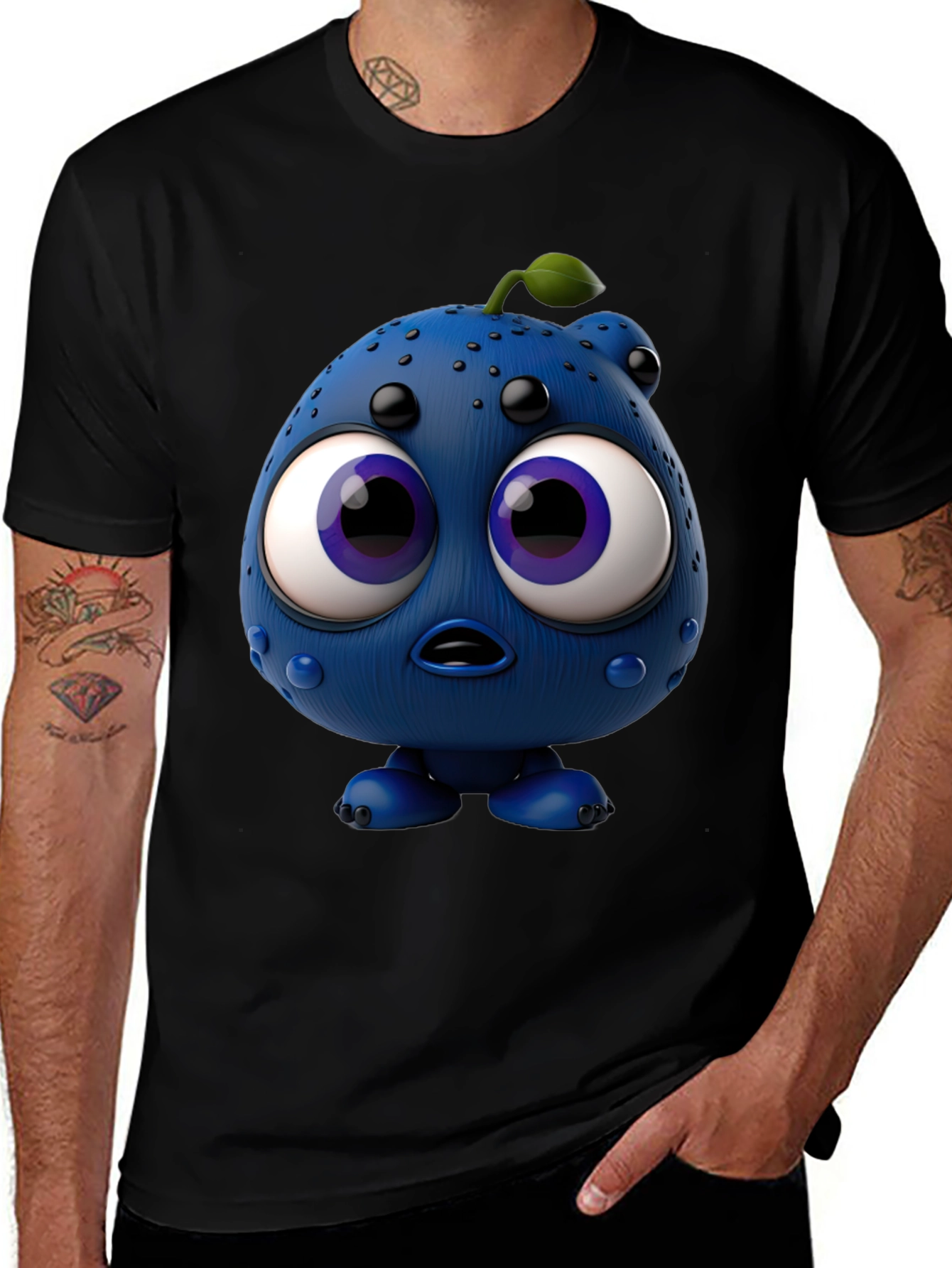 Variant 20 of Cartoon Character Black T-Shirt
