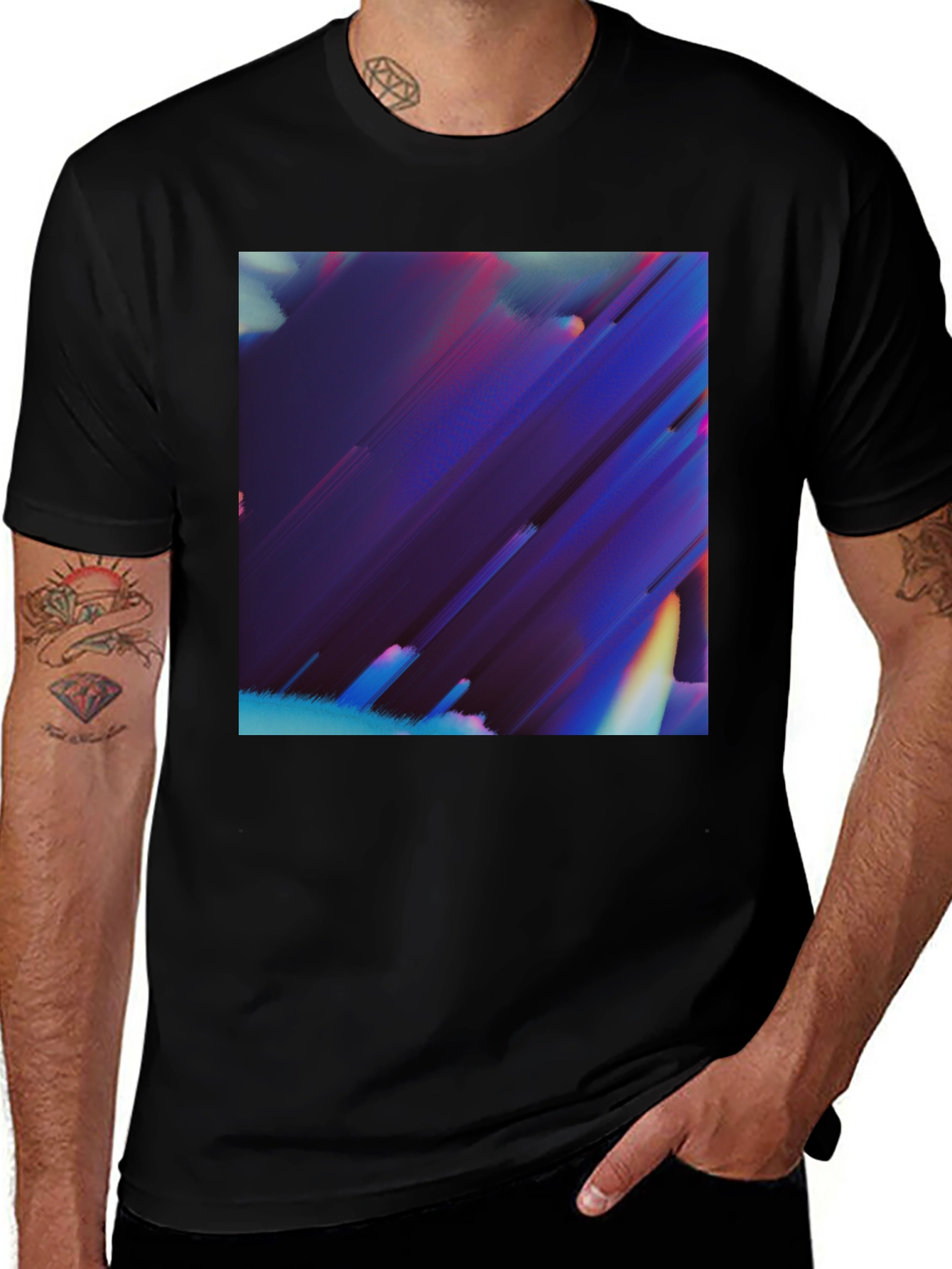 Variant 14 of Abstract Art Black T-Shirt, Modern Graphic Tee