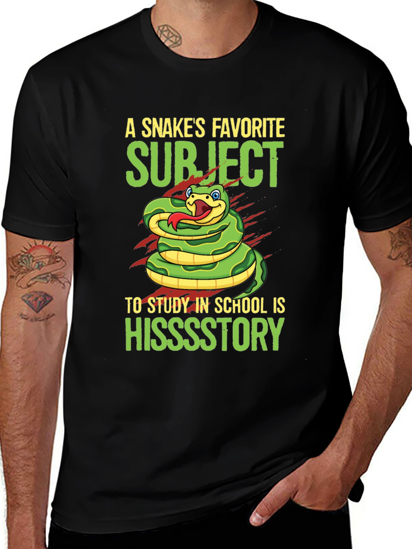 Variant 14 of Funny Snake Hisssstory T-Shirt