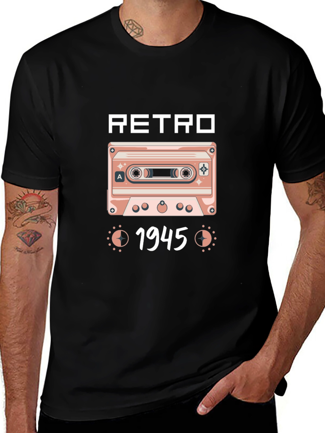 Variant 17 of Retro Cassette 1945 Graphic T-Shirt