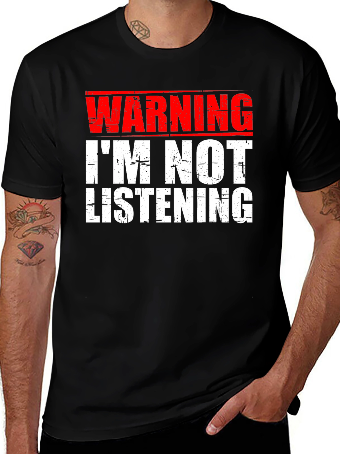 Variant 21 of Warning I'm Not Listening Graphic T-Shirt