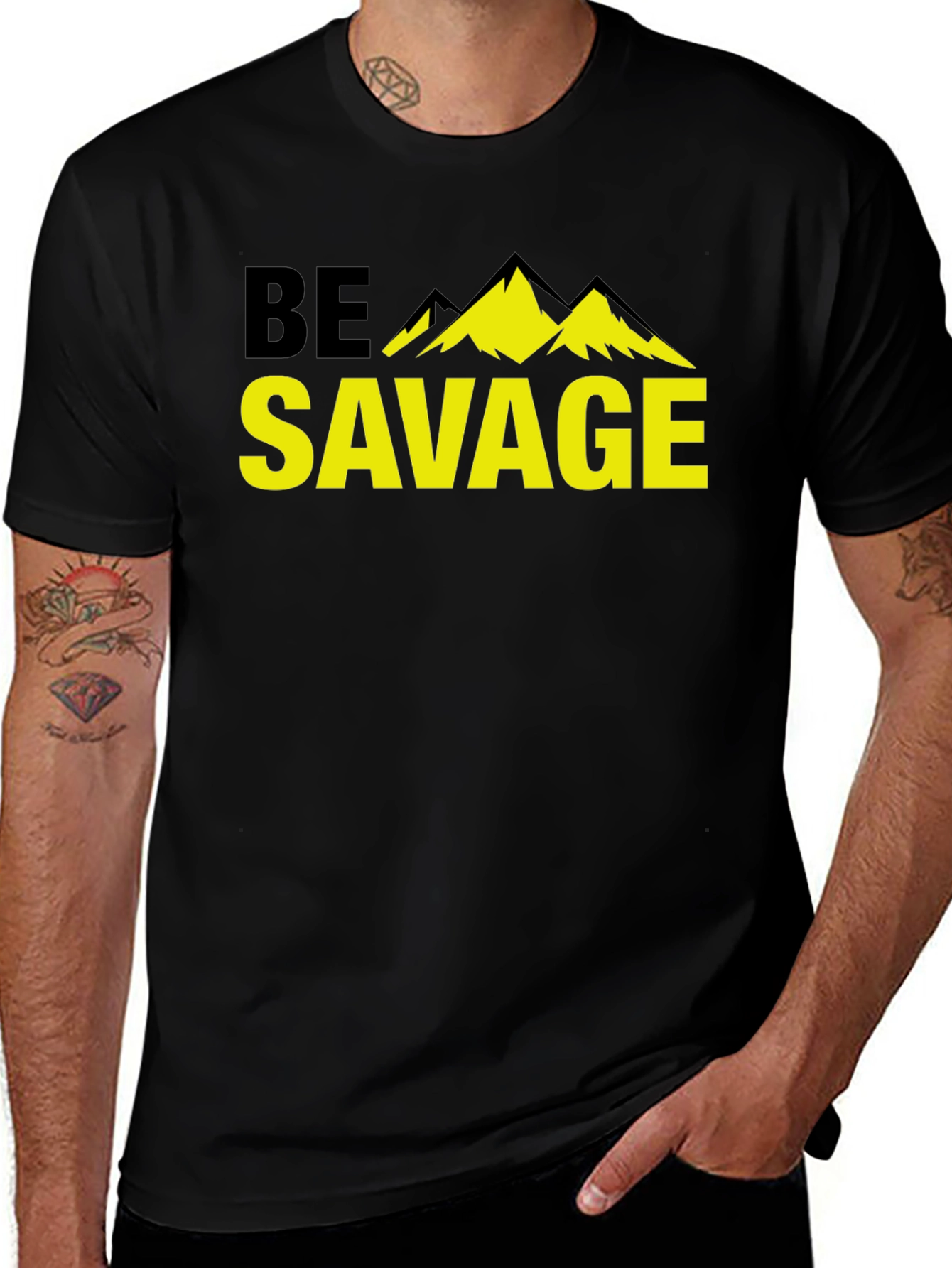 Variant 11 of Be Savage Mountain T-Shirt - Black