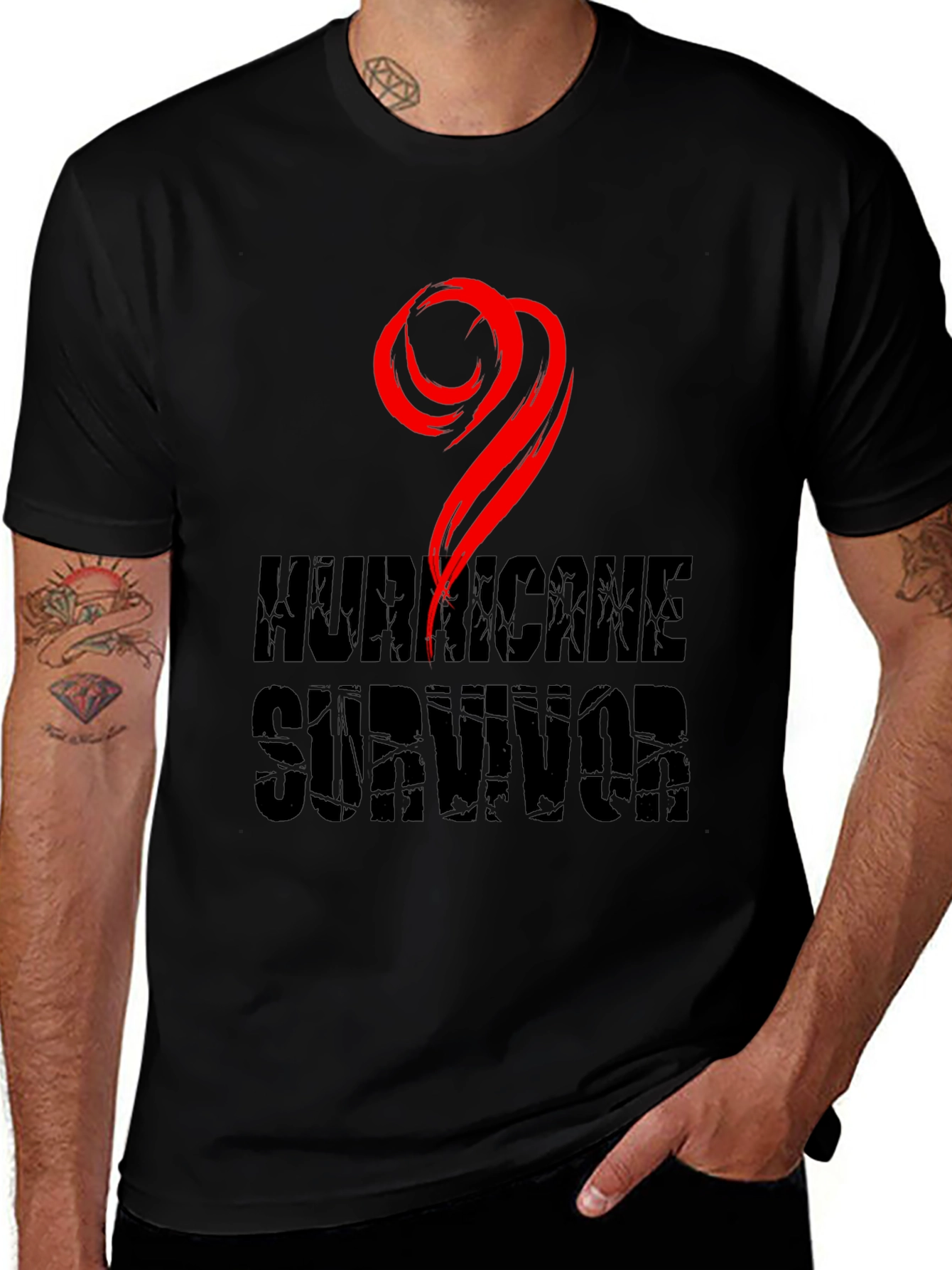 Variant 27 of Hurricane Survivor Graphic Tee - Black