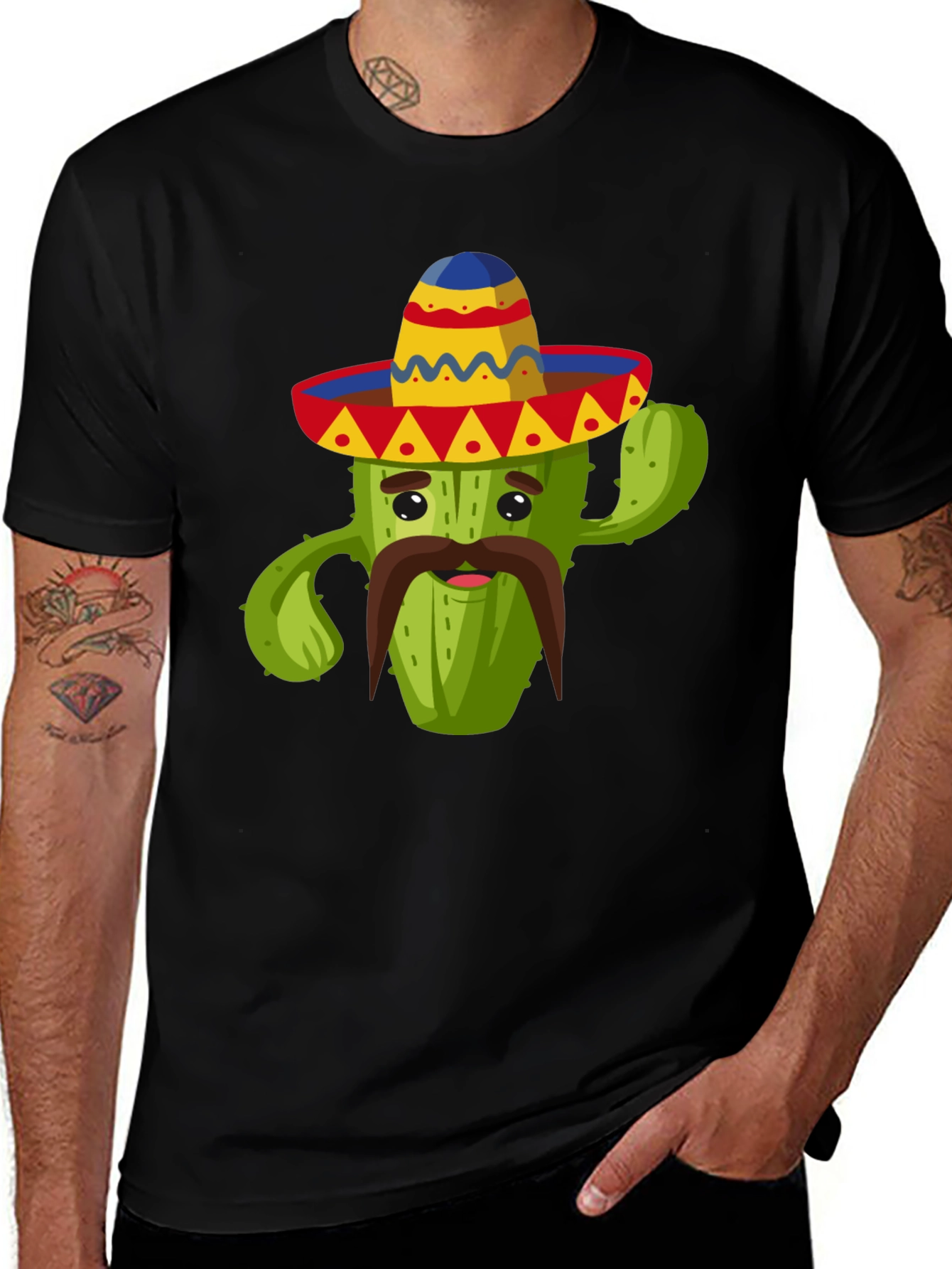 Variant 22 of Cactus Sombrero Graphic Tee - Fun Cinco de Mayo Shirt