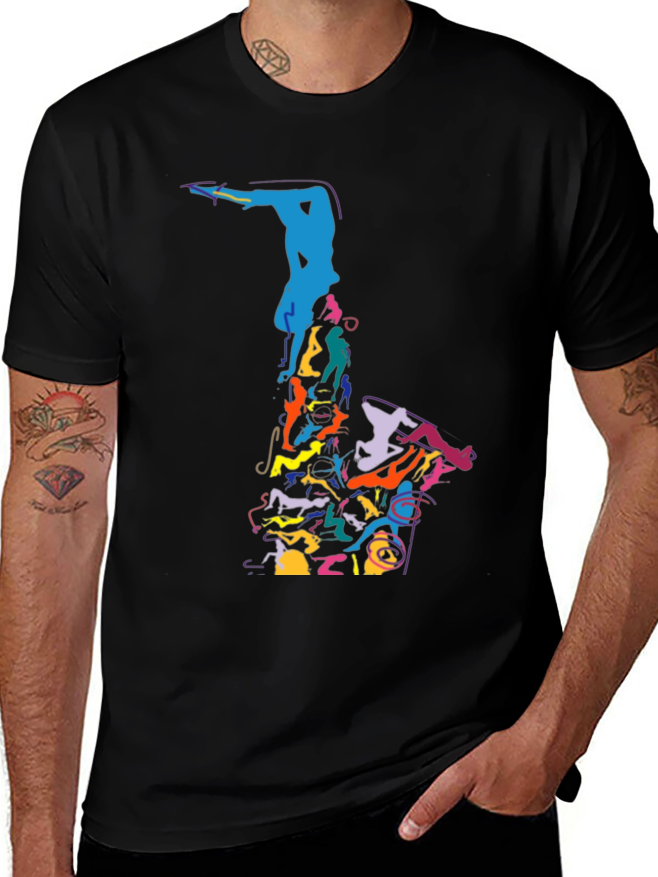 Variant 26 of Abstract Saxophone Graphic Tee
