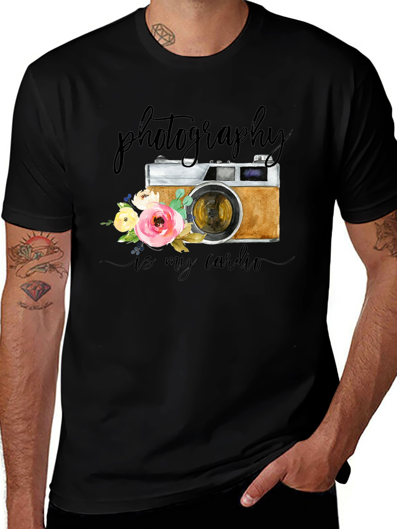 Variant 6 of Photography is My Cardio Black T-Shirt