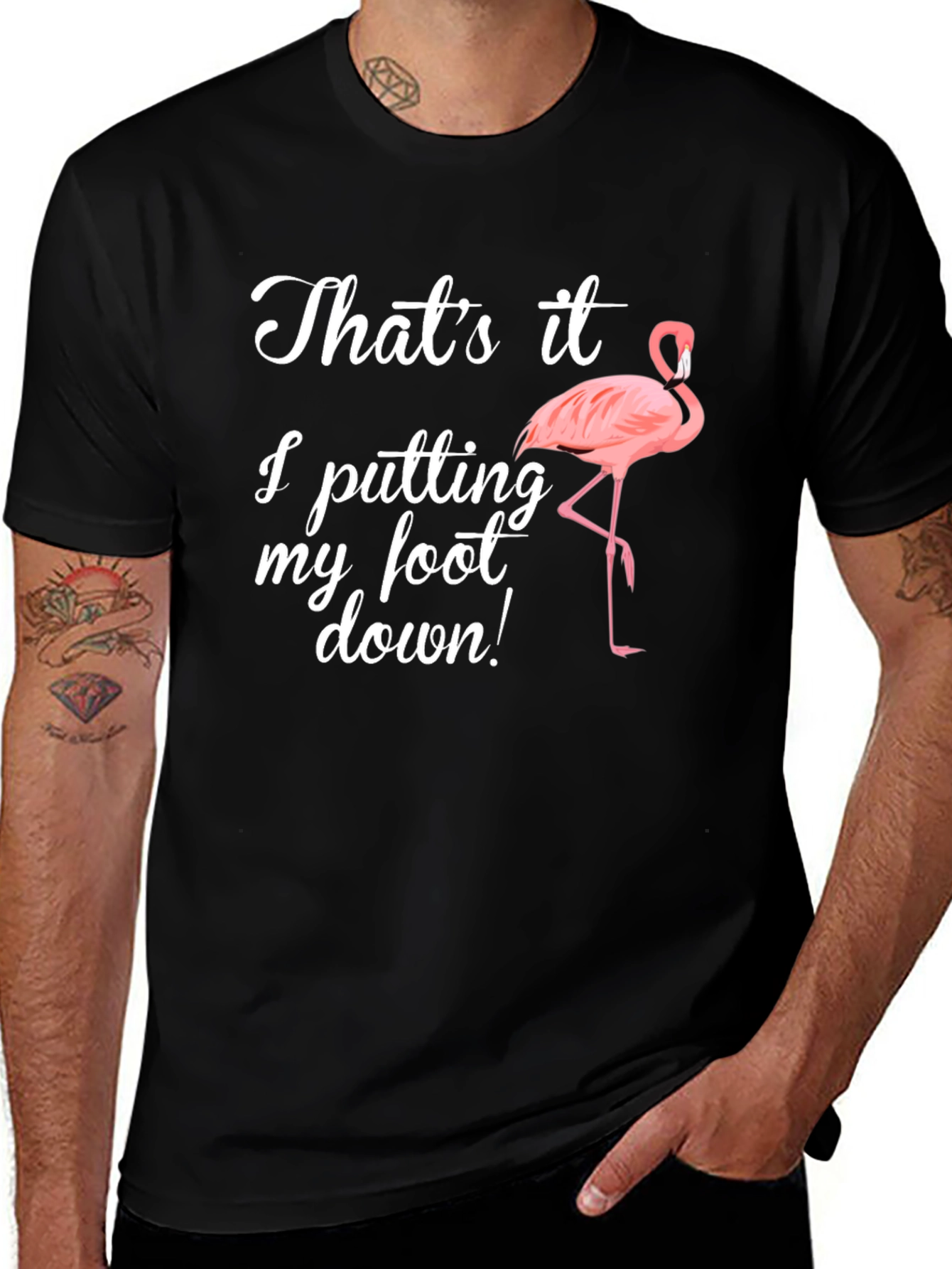 Variant 29 of Funny Flamingo Foot Down T-Shirt