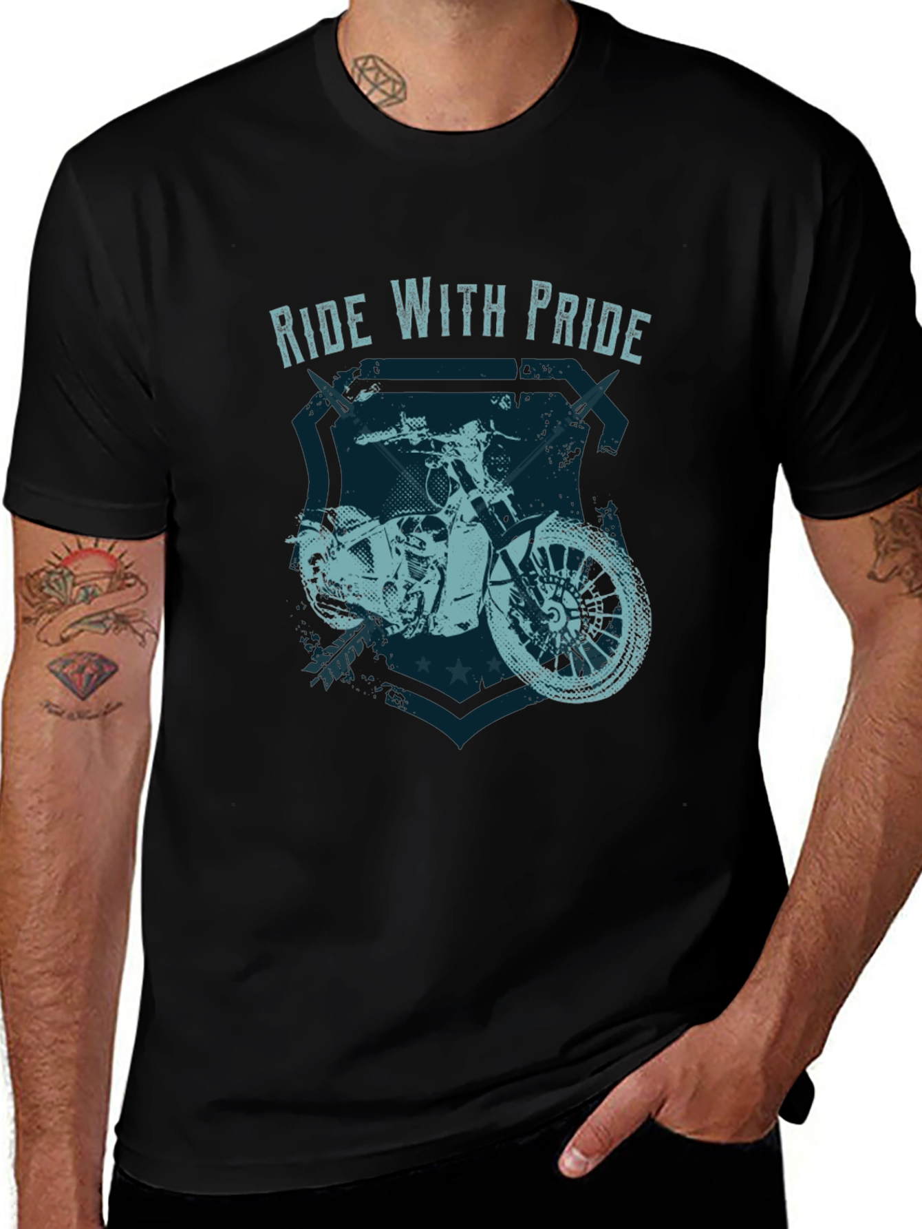 Variant 26 of Ride With Pride Motorcycle Graphic T-Shirt
