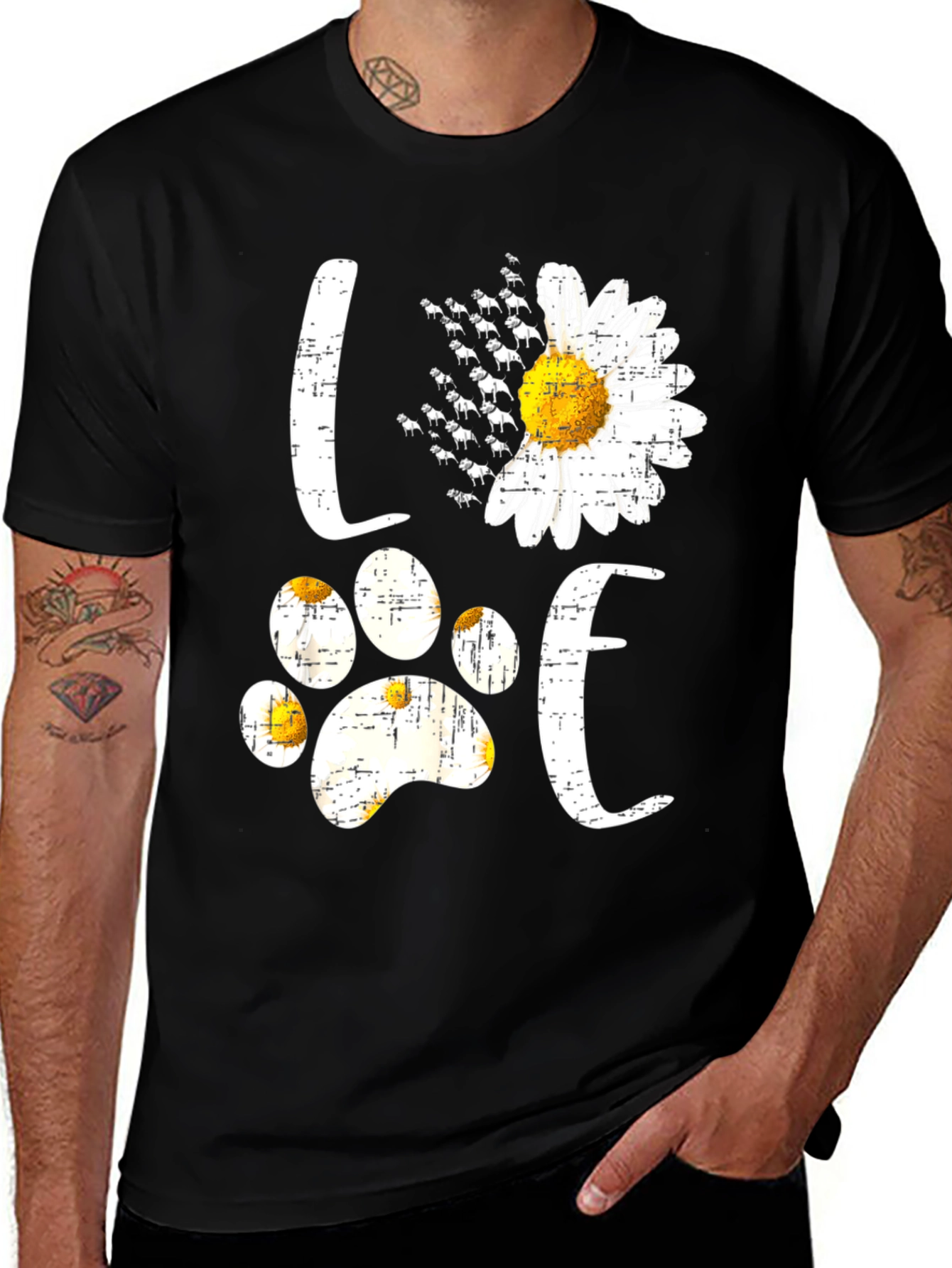 Variant 17 of Love Dog Daisy T-Shirt - Black