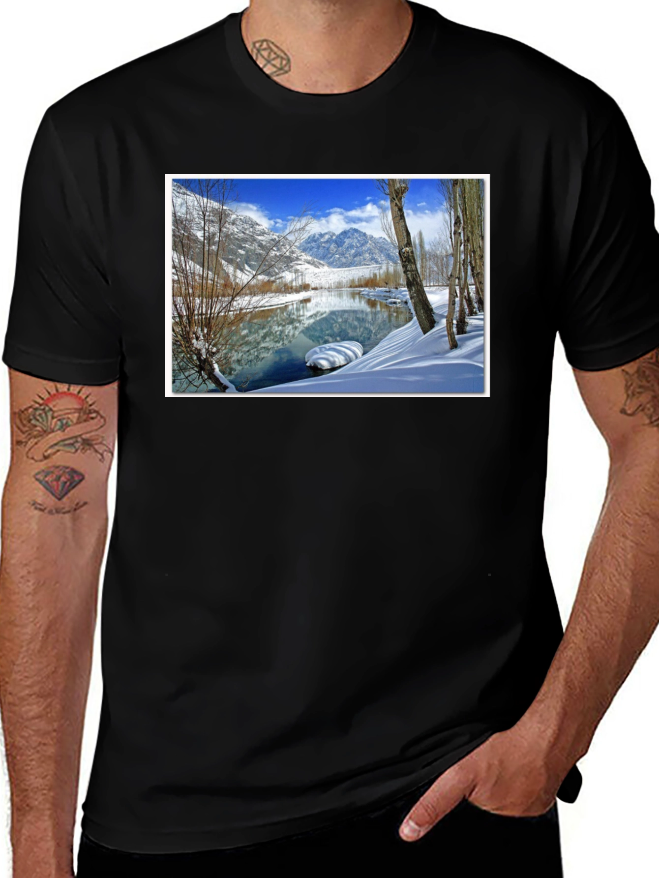 Variant 26 of Winter Mountain Scenery T-Shirt