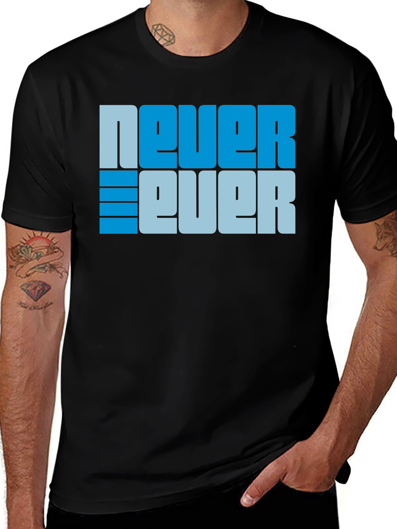 Variant 28 of Never Ever Graphic Tee - Black Casual T-Shirt
