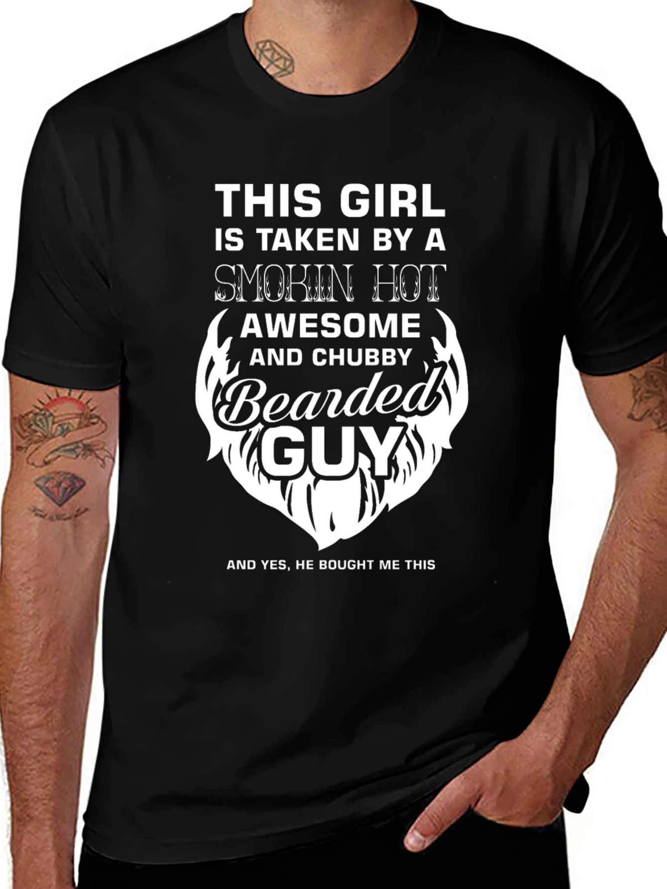 Variant 3 of Smokin' Hot Bearded Guy Graphic Tee - Black