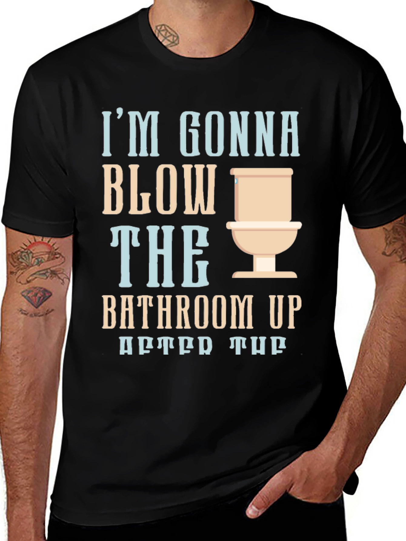 Variant 5 of Humorous "Blow the Bathroom Up" Graphic Tee