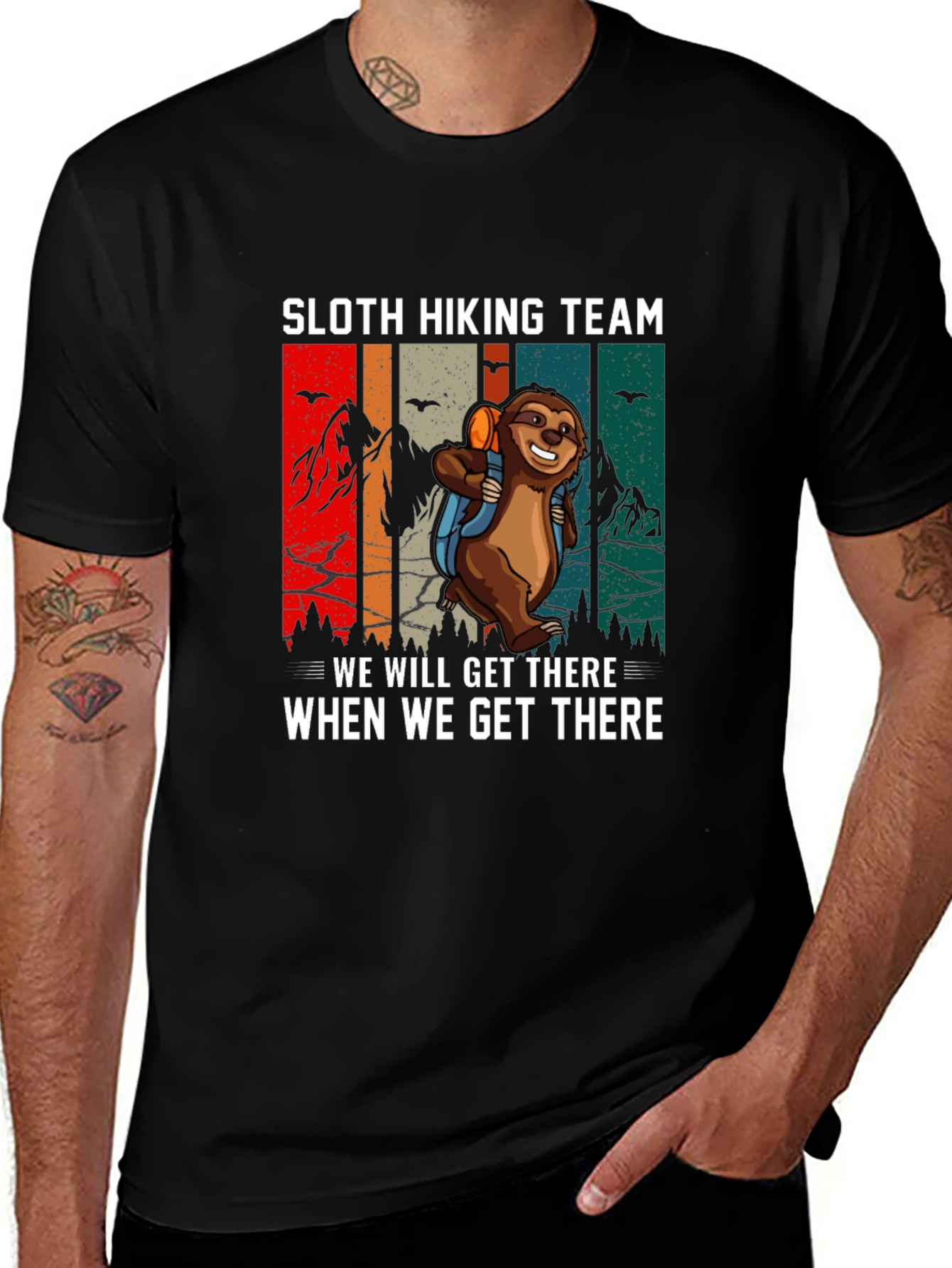 Variant 25 of Sloth Hiking Team Graphic T-Shirt