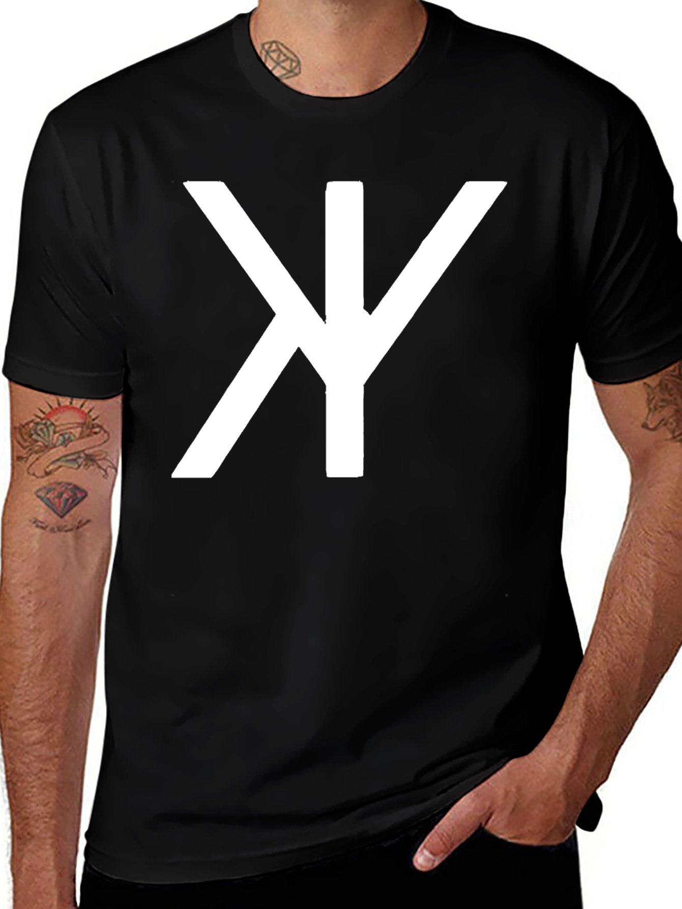 Variant 10 of Modern Geometric Symbol Black T-Shirt