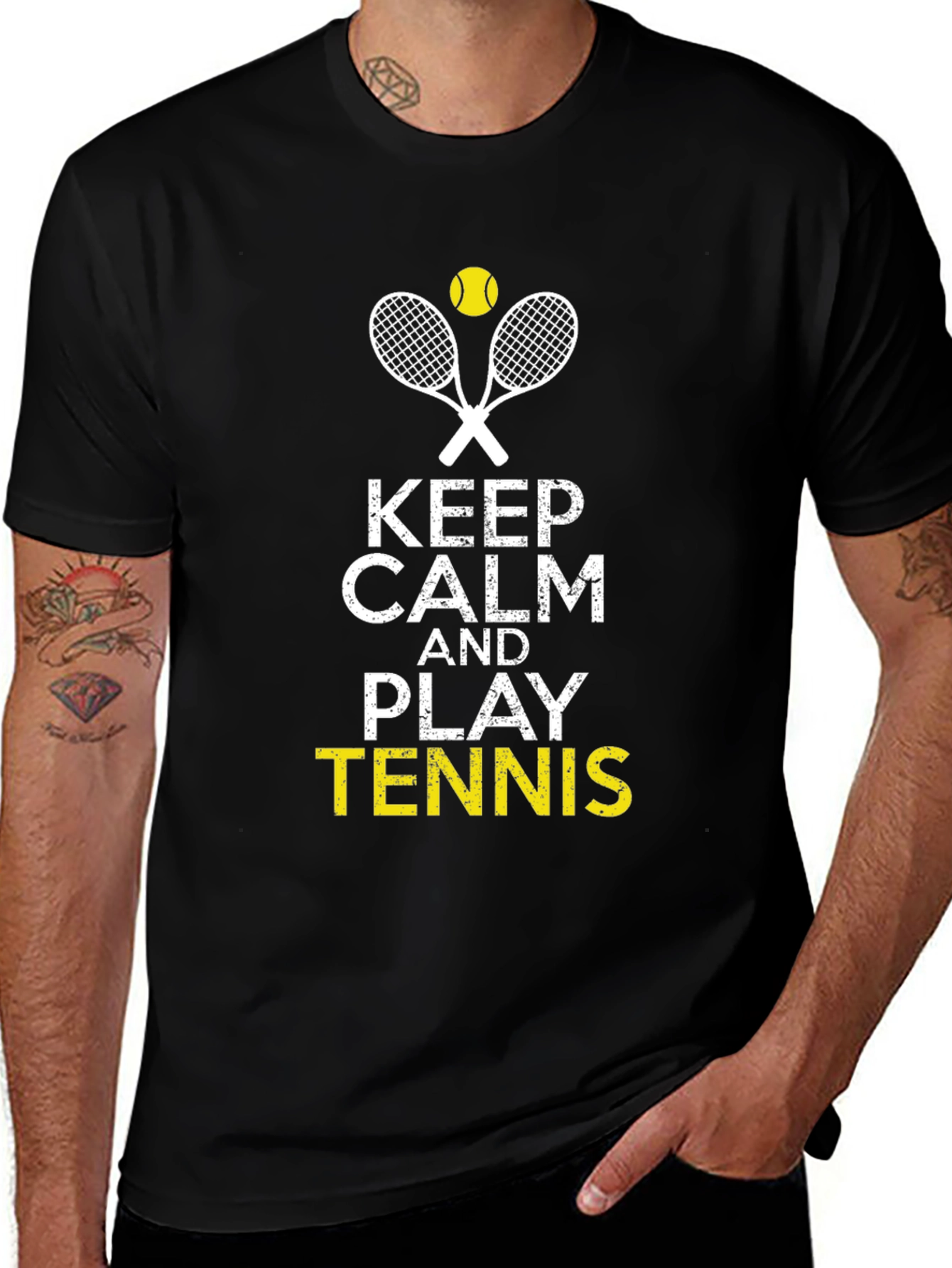 Variant 4 of Keep Calm and Play Tennis Graphic Tee