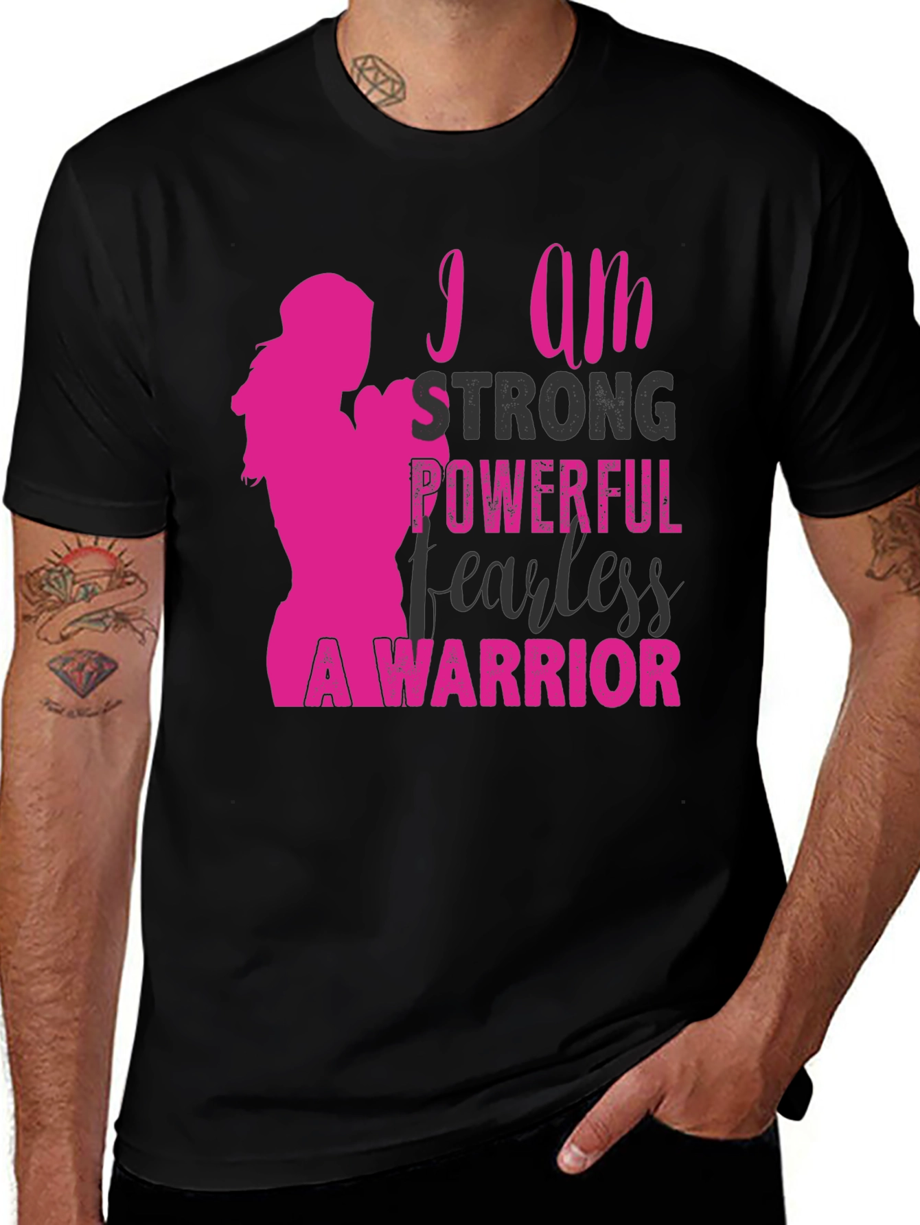 Variant 25 of Strong Woman T-Shirt - Powerful Fearless Warrior Tee