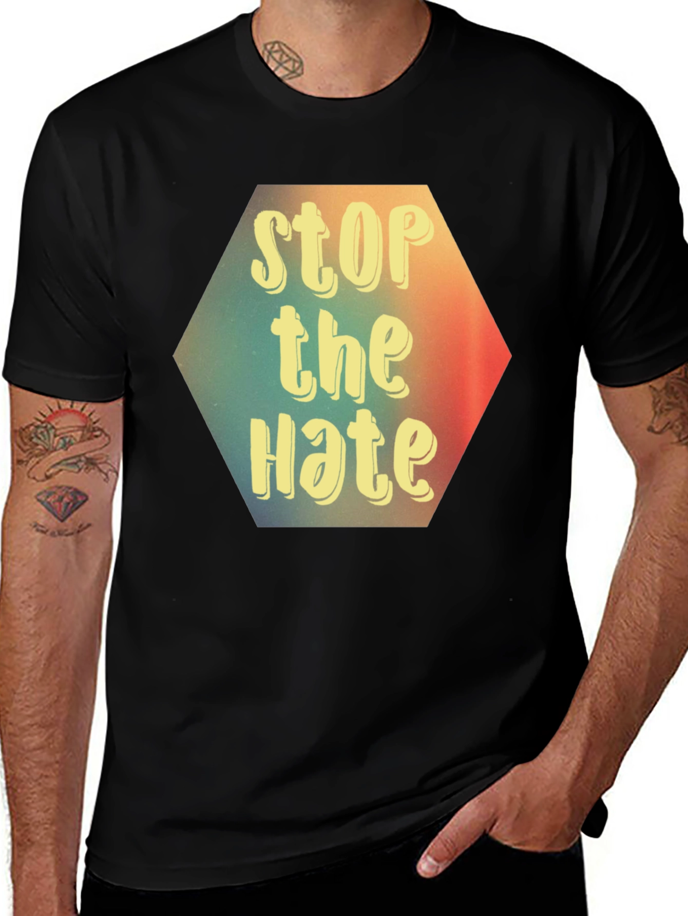 Stop the Hate Graphic Tee - Black Unisex T-Shirt