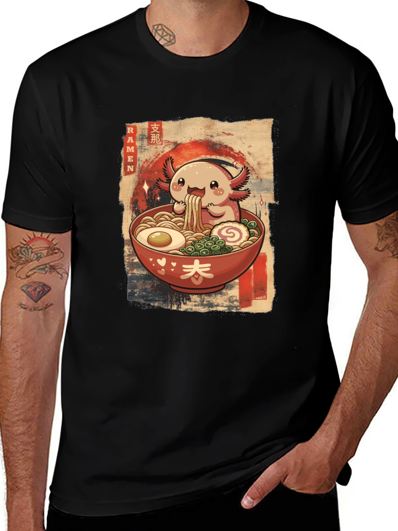 Variant 16 of Axolotl Ramen T-Shirt - Cute Kawaii Japanese Noodles