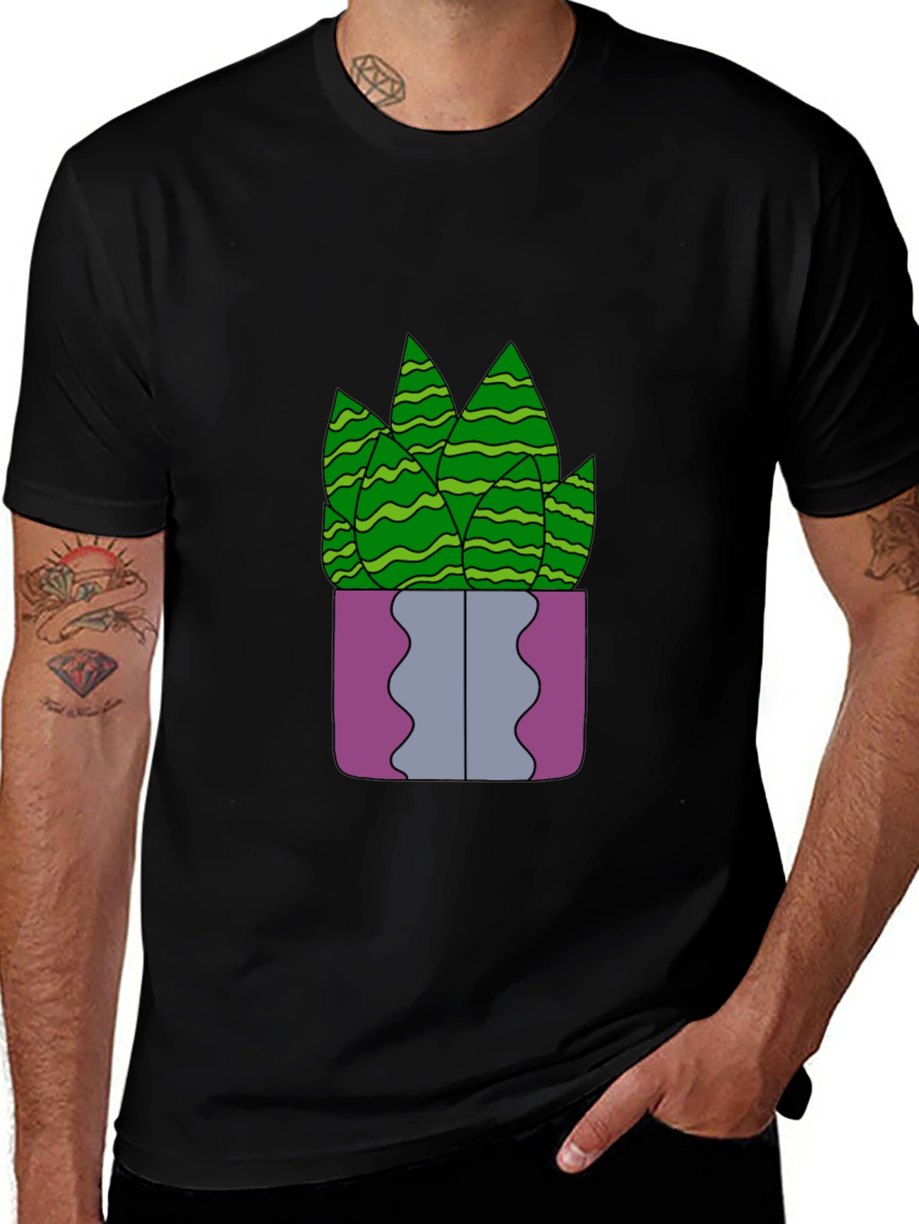 Variant 4 of Potted Plant Graphic Tee - Unique Design, Soft Fabric