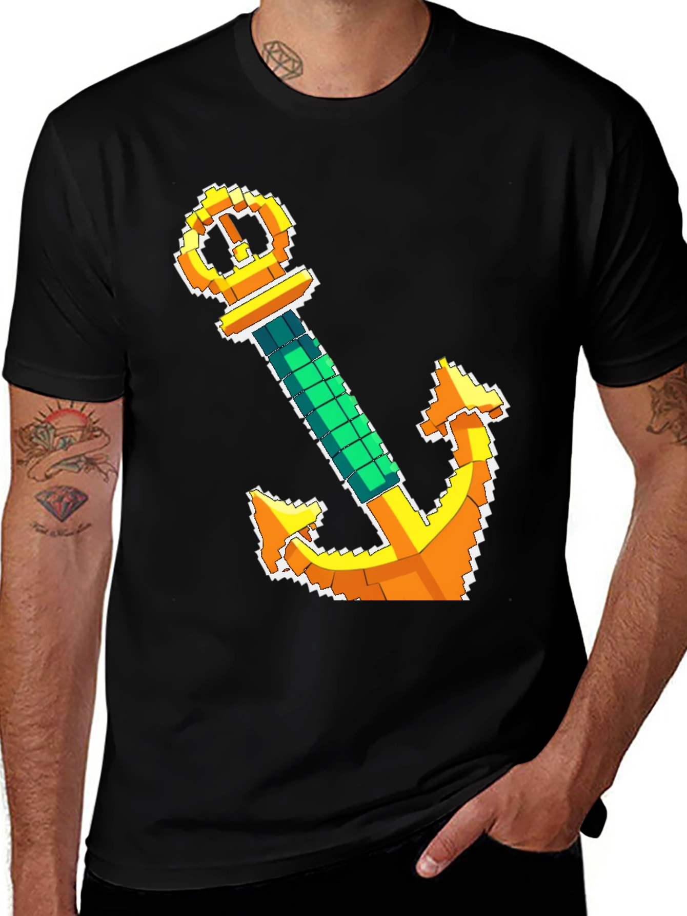 Pixel Anchor T-Shirt - Nautical Design
