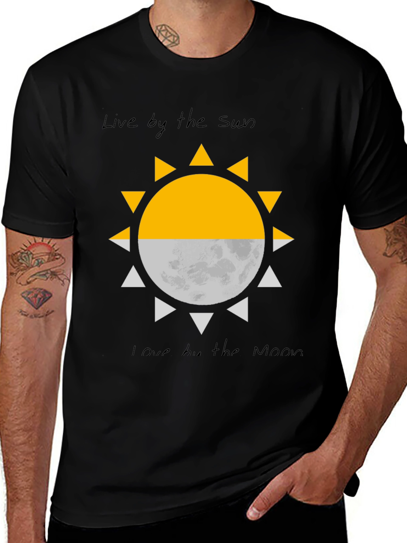 Variant 25 of Sun and Moon Graphic Tee - Live by the Sun, Love by the Moon