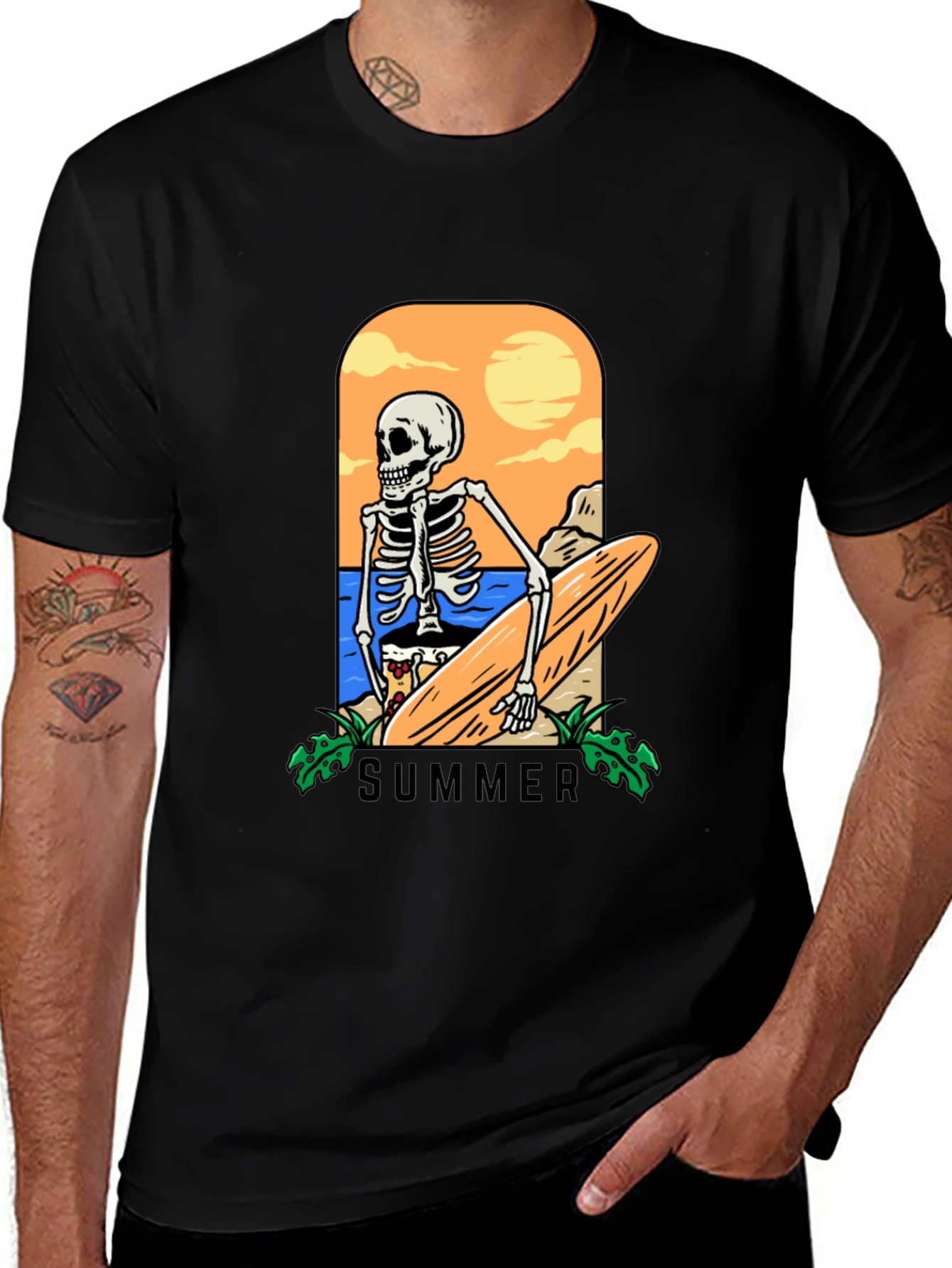 Variant 16 of Summer Skeleton Surf T-Shirt