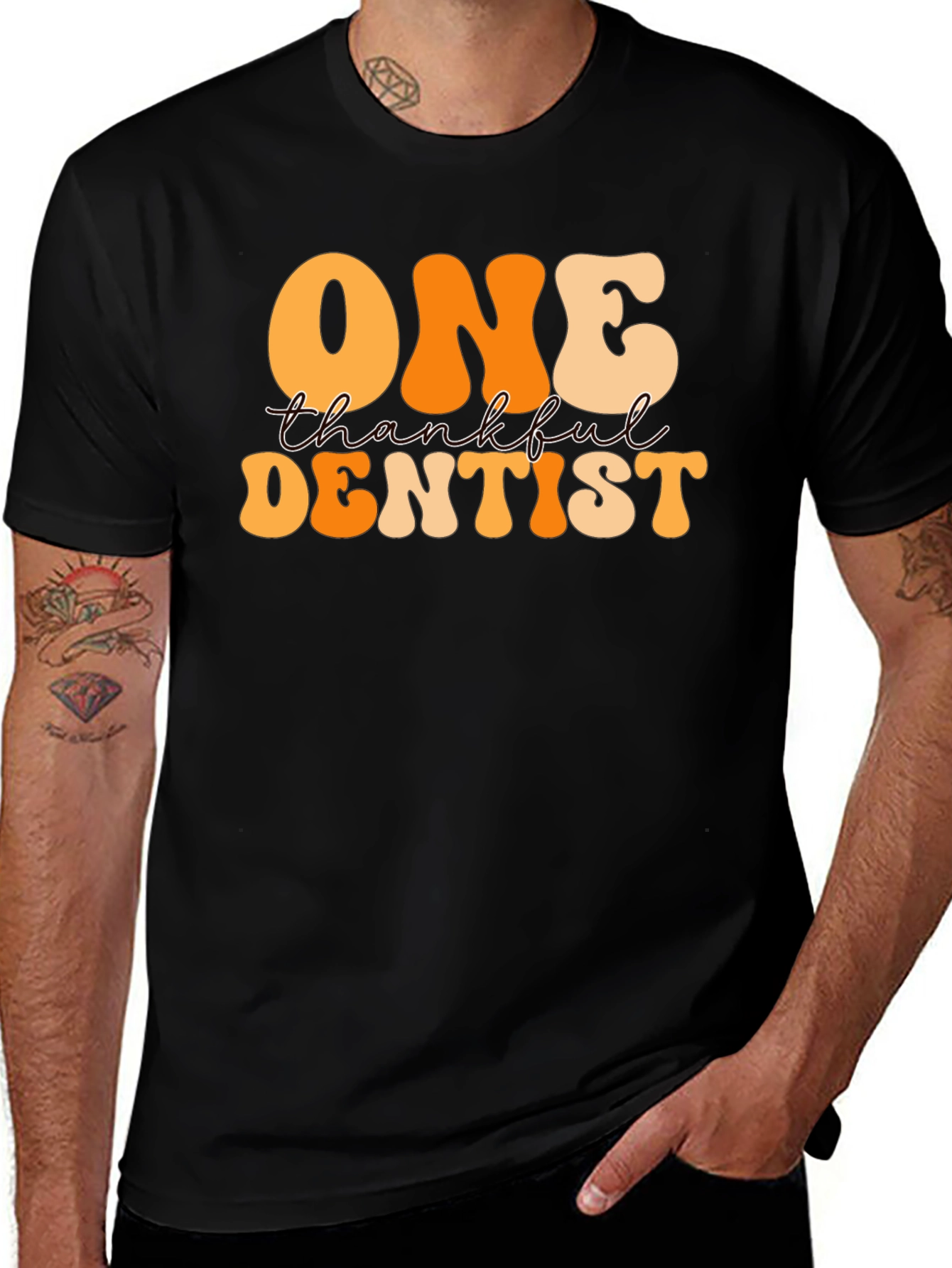 One Thankful Dentist T-Shirt - Retro Thanksgiving Tee