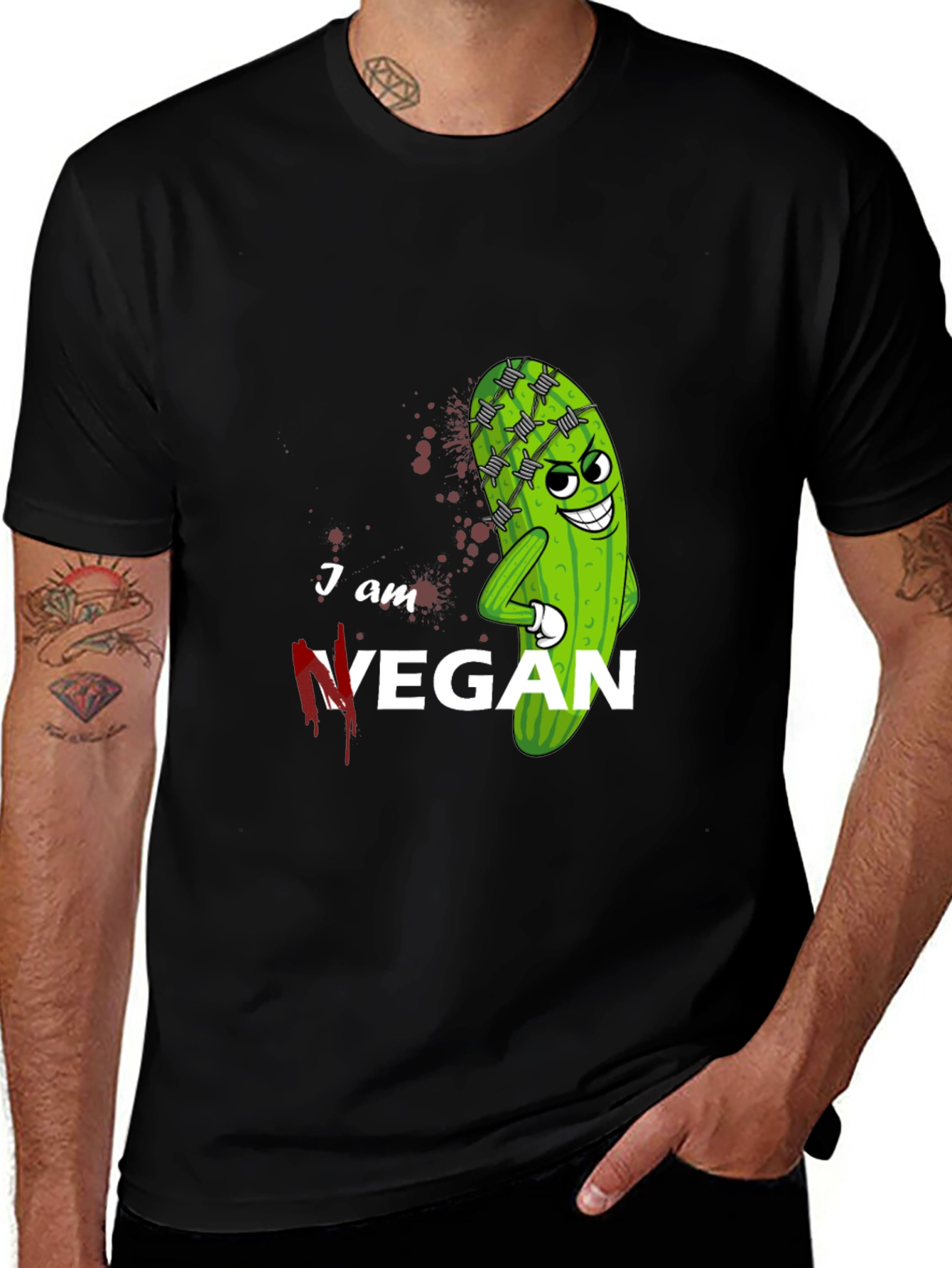 Variant 18 of I am Vegan T-Shirt - Funny Vegan Graphic Tee