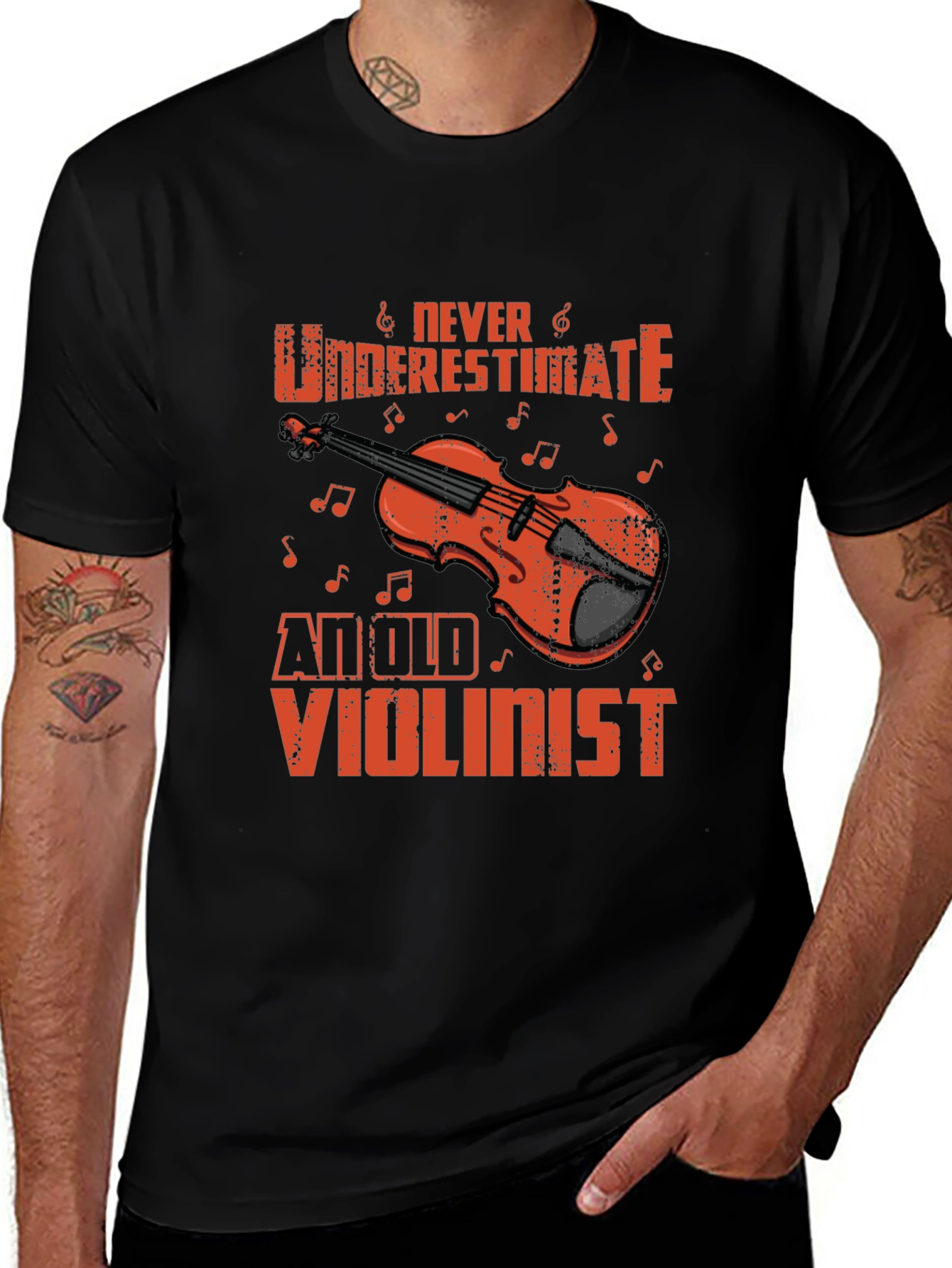 Variant 20 of Never Underestimate an Old Violinist T-Shirt