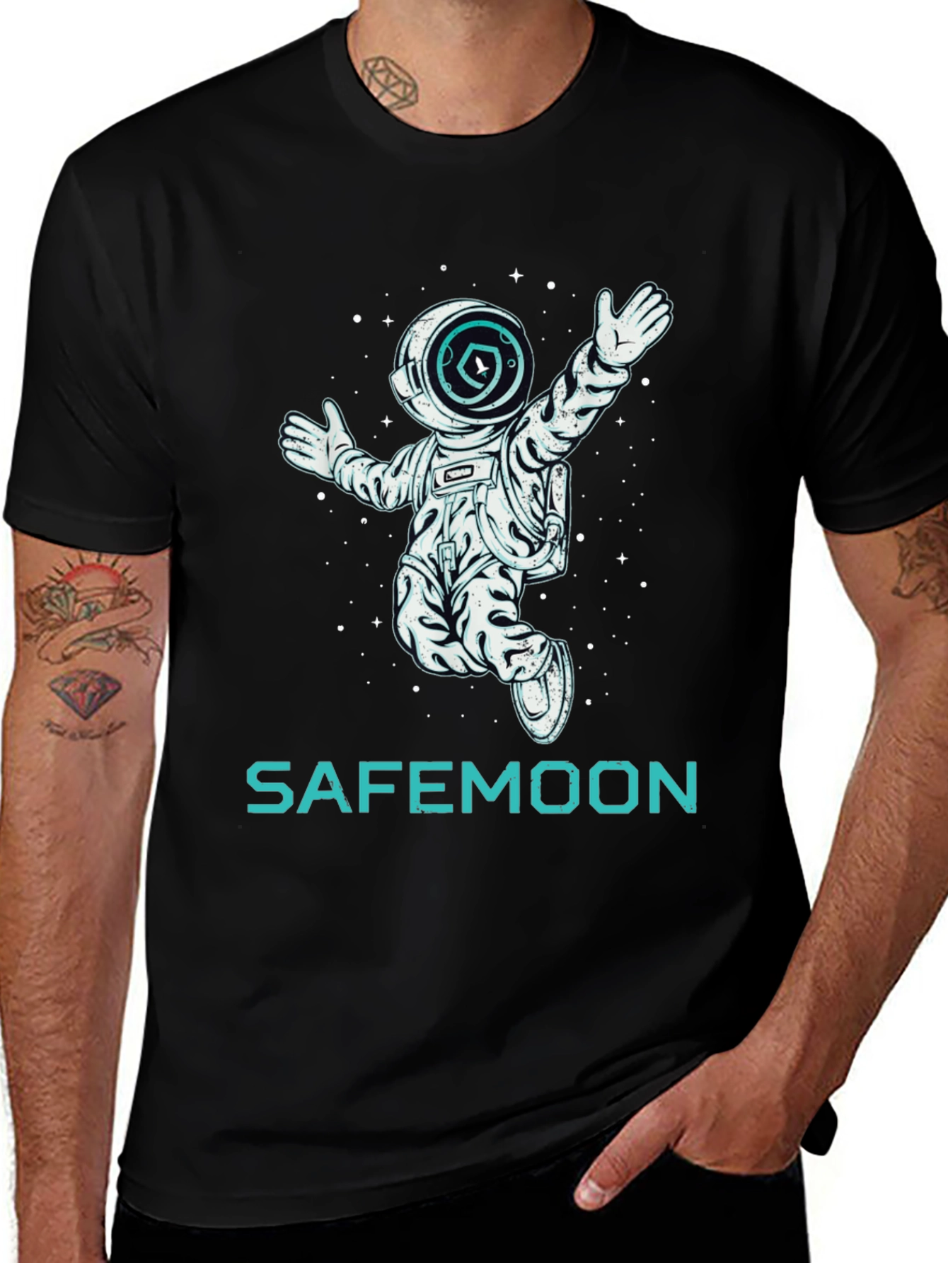 Safemoon Astronaut Graphic T-Shirt - Crypto Fan Apparel