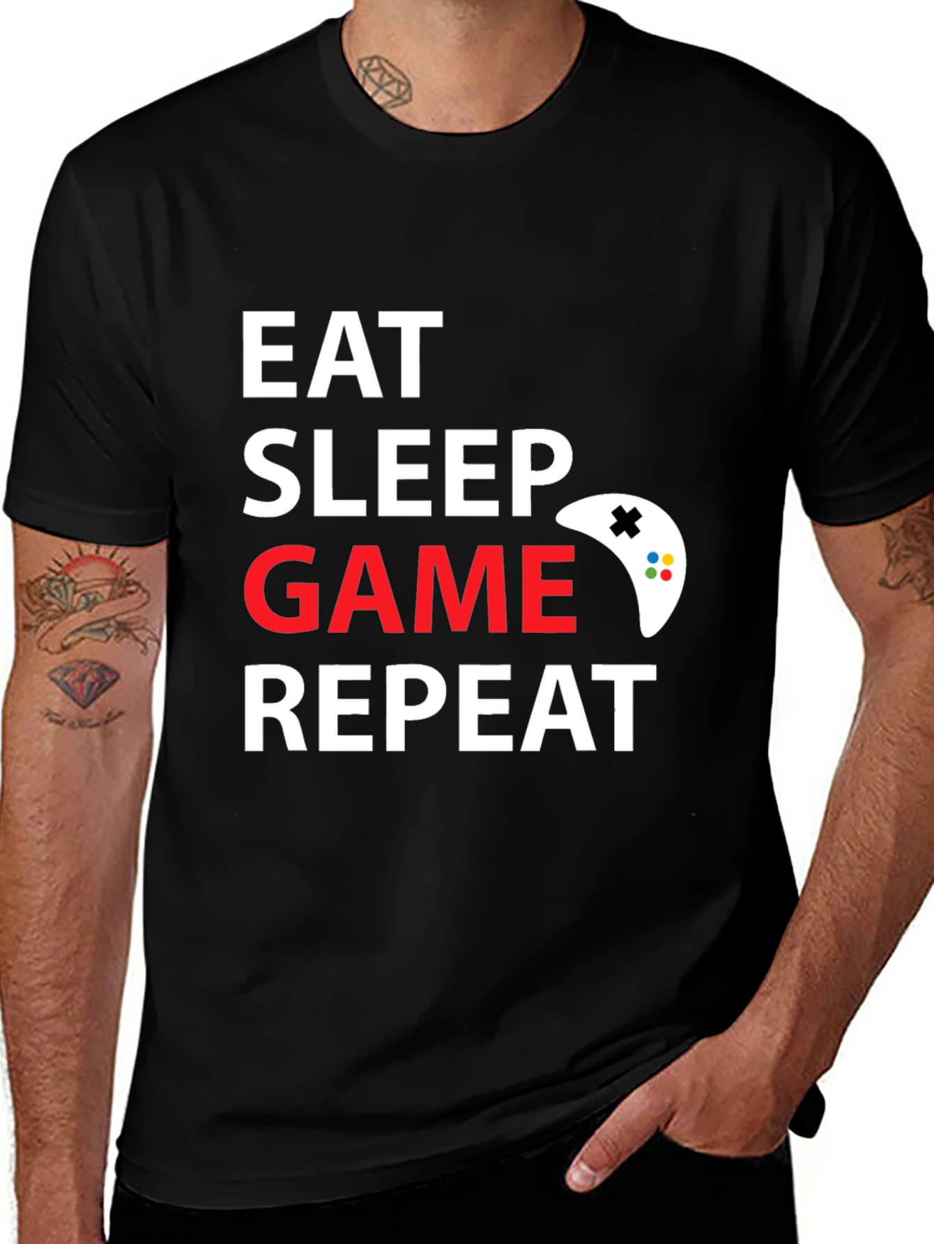 Variant 23 of Eat Sleep Game Repeat Gamer T-Shirt