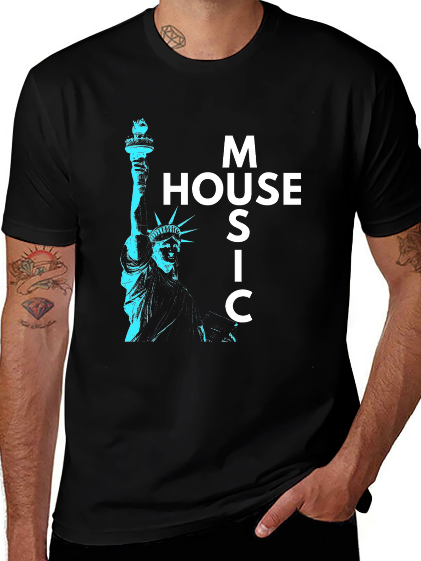 Variant 6 of House Music Statue of Liberty Graphic Tee