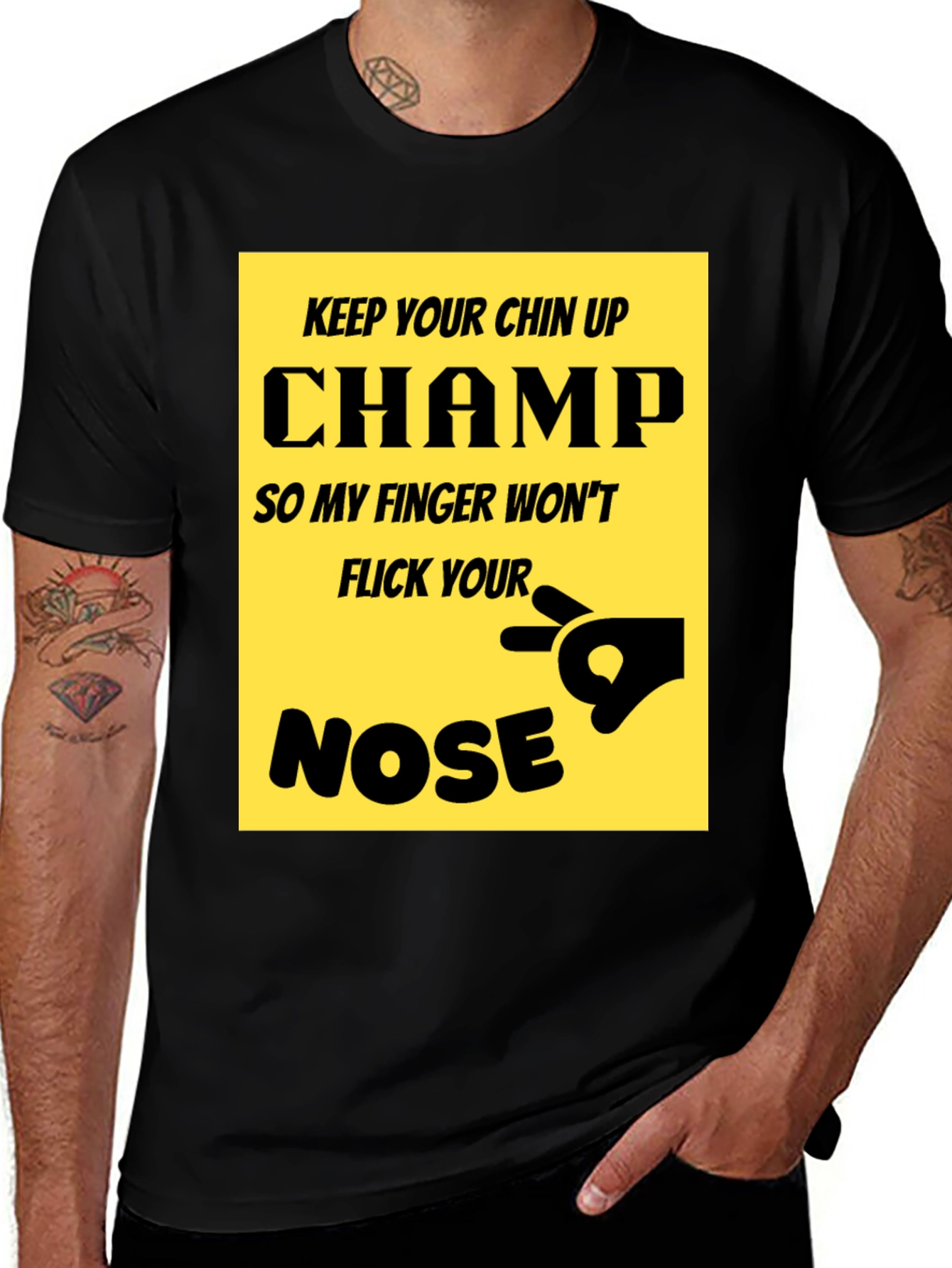 Variant 12 of Keep Your Chin Up Champ T-Shirt Funny Novelty Tee