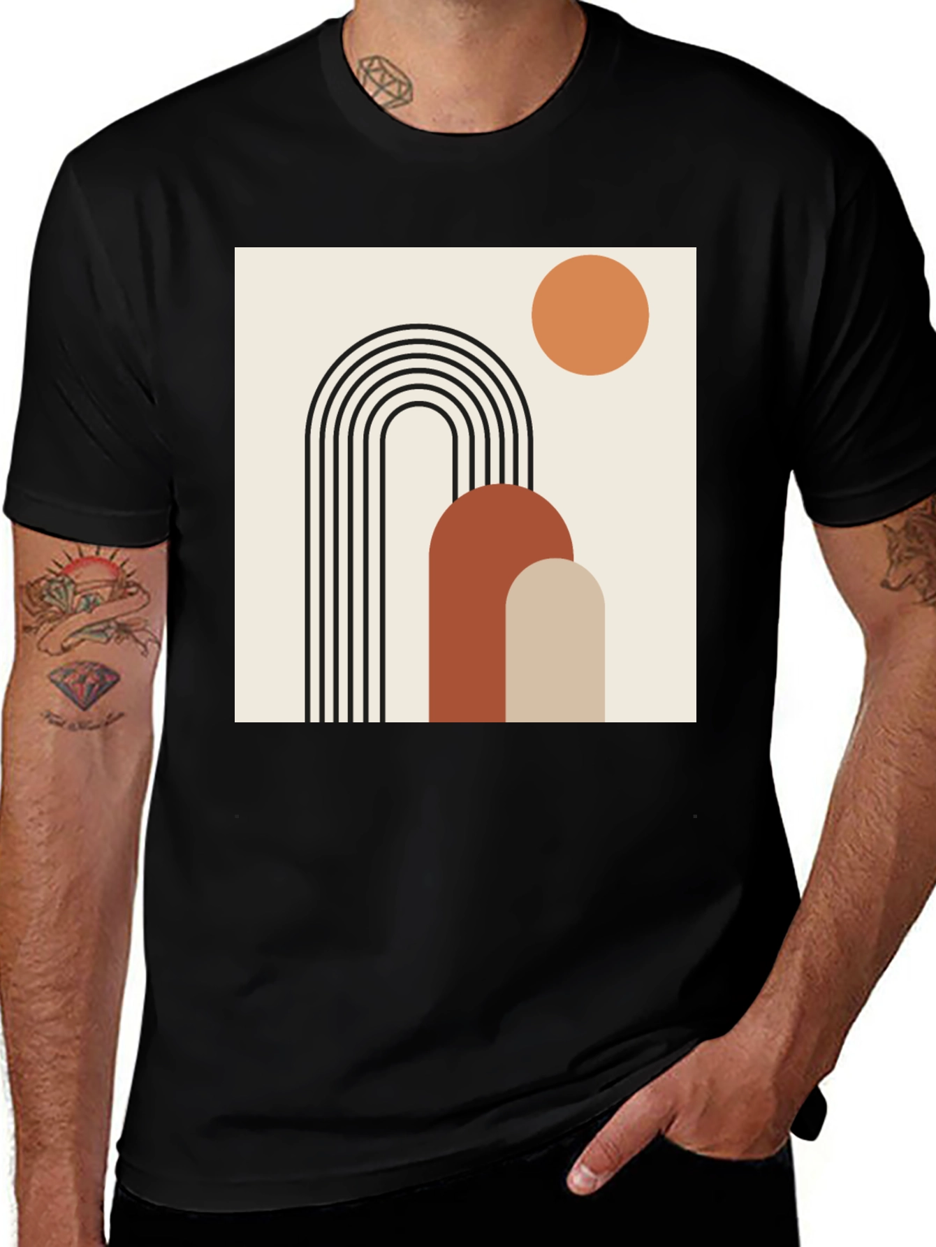Variant 22 of Minimalist Graphic Tee - Arch & Sun Design