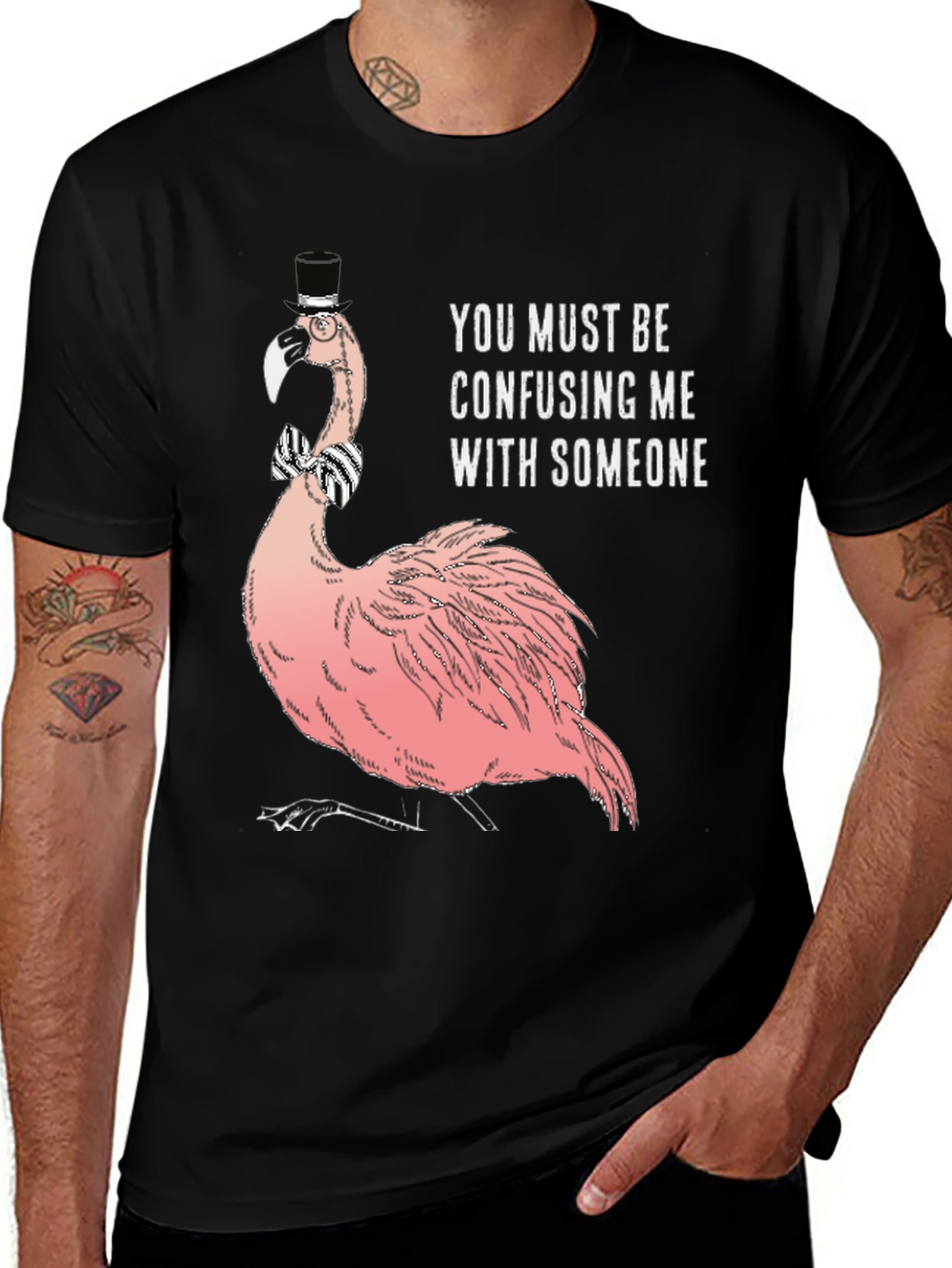 Variant 2 of Humorous Flamingo T-Shirt: Confusing Me With Someone